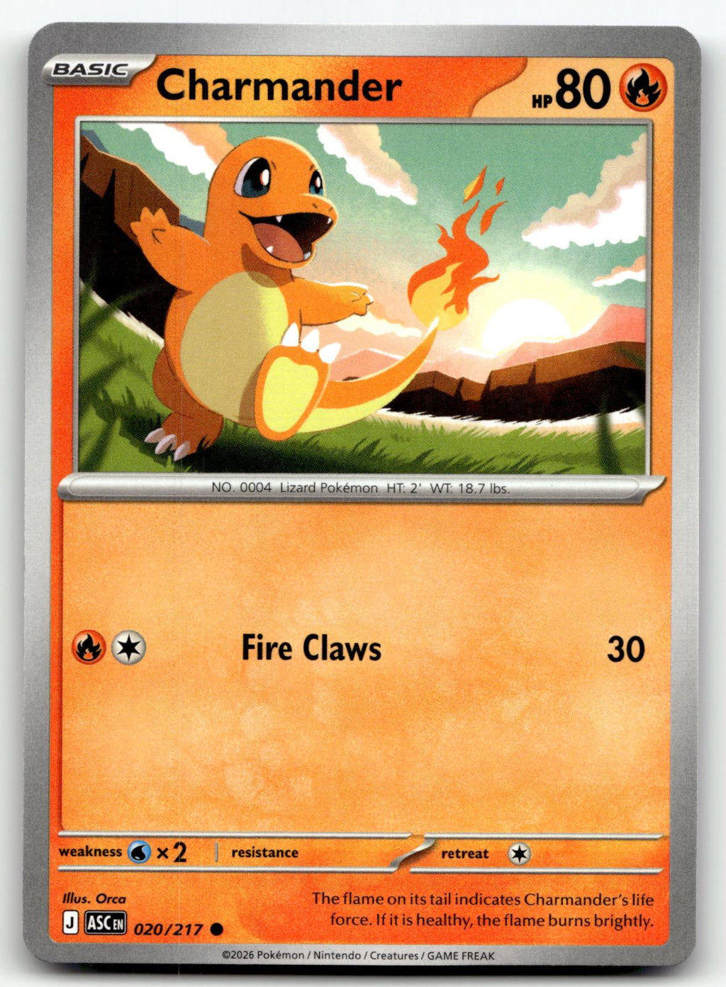 Charmander 020/217 Common Ascended Heroes Pokemon Near Mint