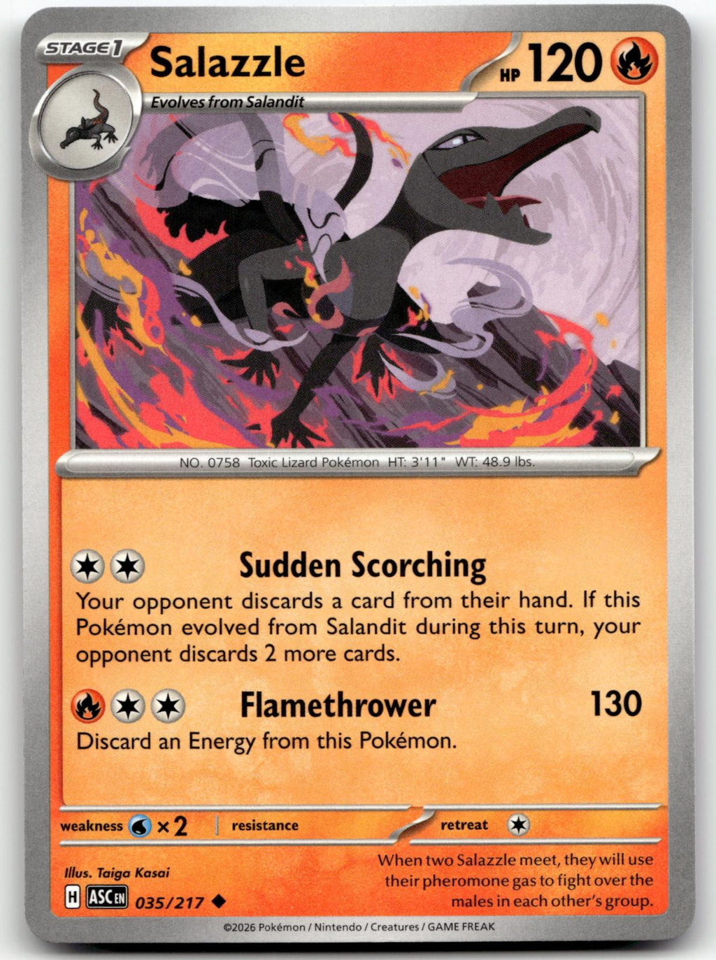 Salazzle 035/217 Uncommon Ascended Heroes Pokemon Near Mint