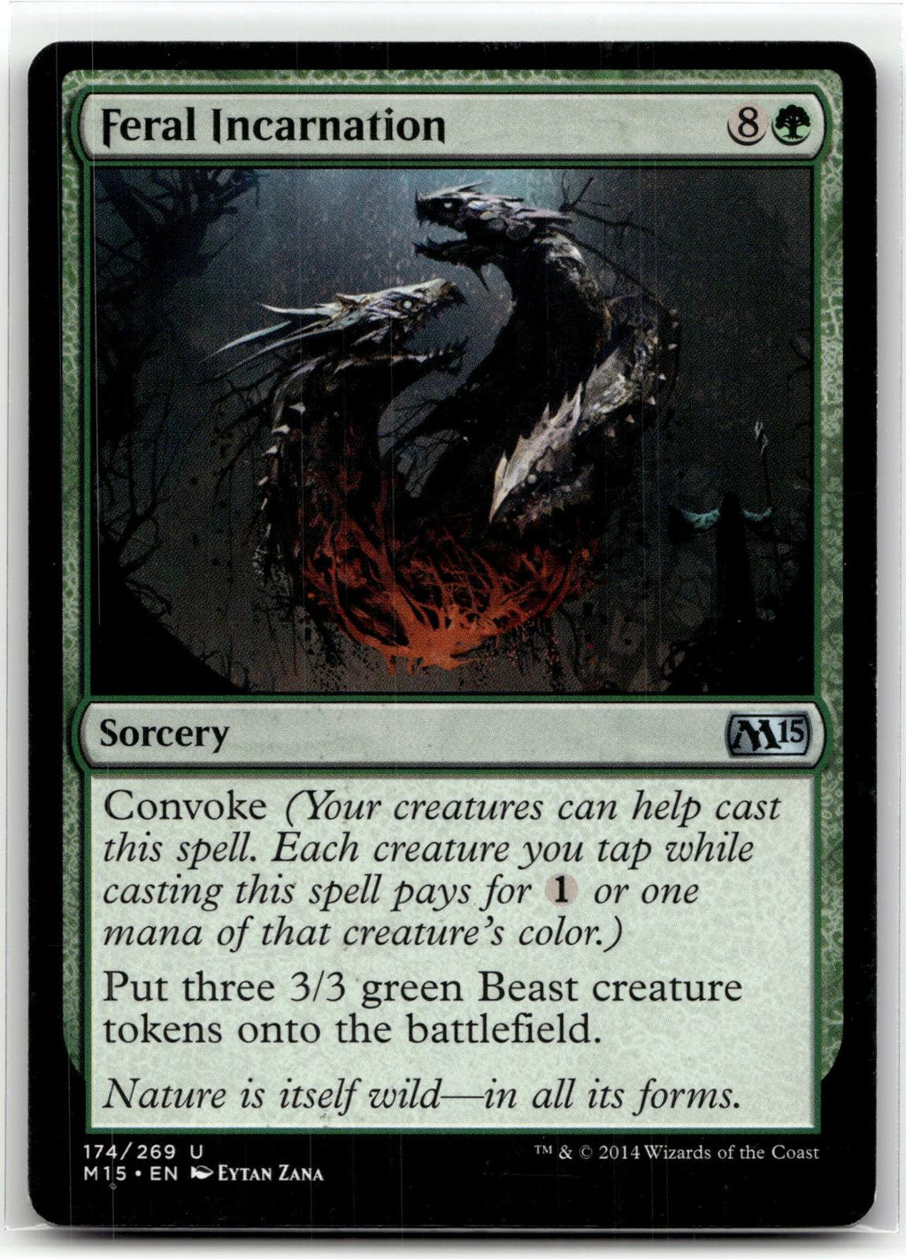 Feral Incarnation 174 Uncommon Magic 2015 (M15) Magic: The Gathering Near Mint