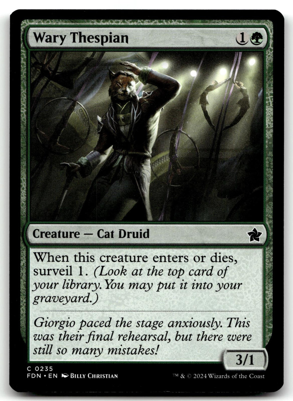 Wary Thespian 235 Common Foundations Magic: The Gathering Near Mint