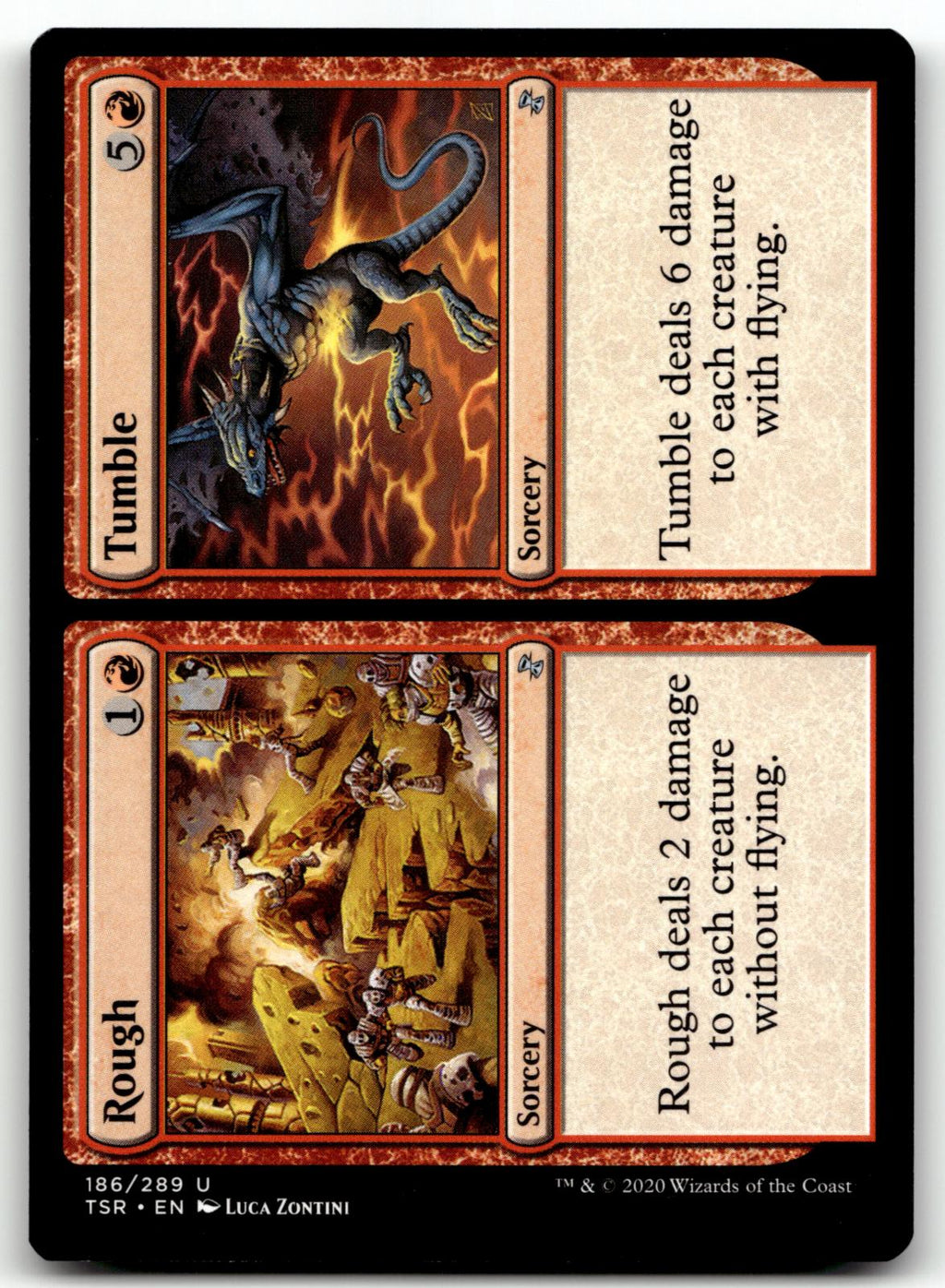 Rough // Tumble 186 Uncommon Time Spiral: Remastered Magic: The Gathering NM