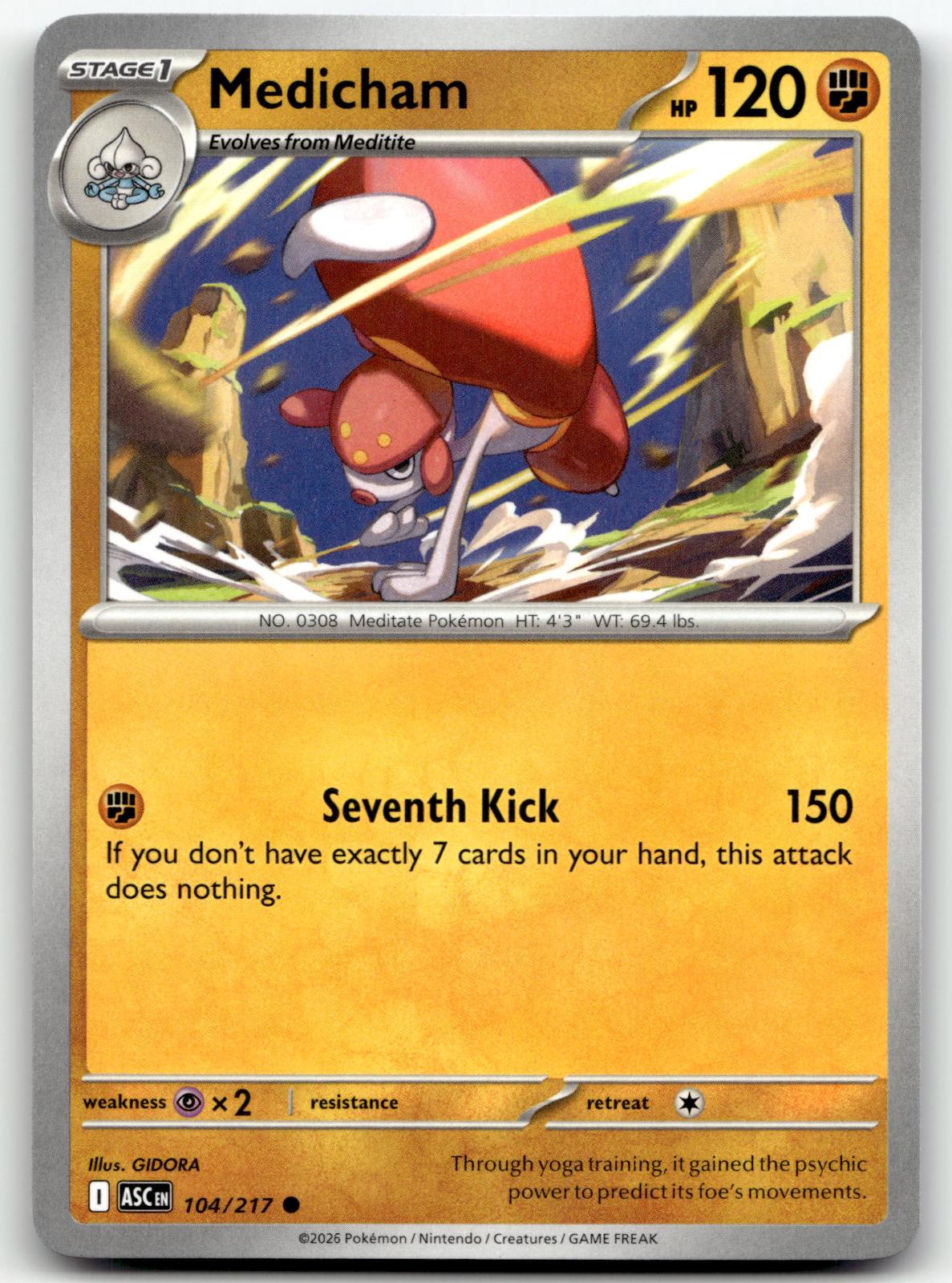 Medicham 104/217 Common Ascended Heroes Pokemon Near Mint