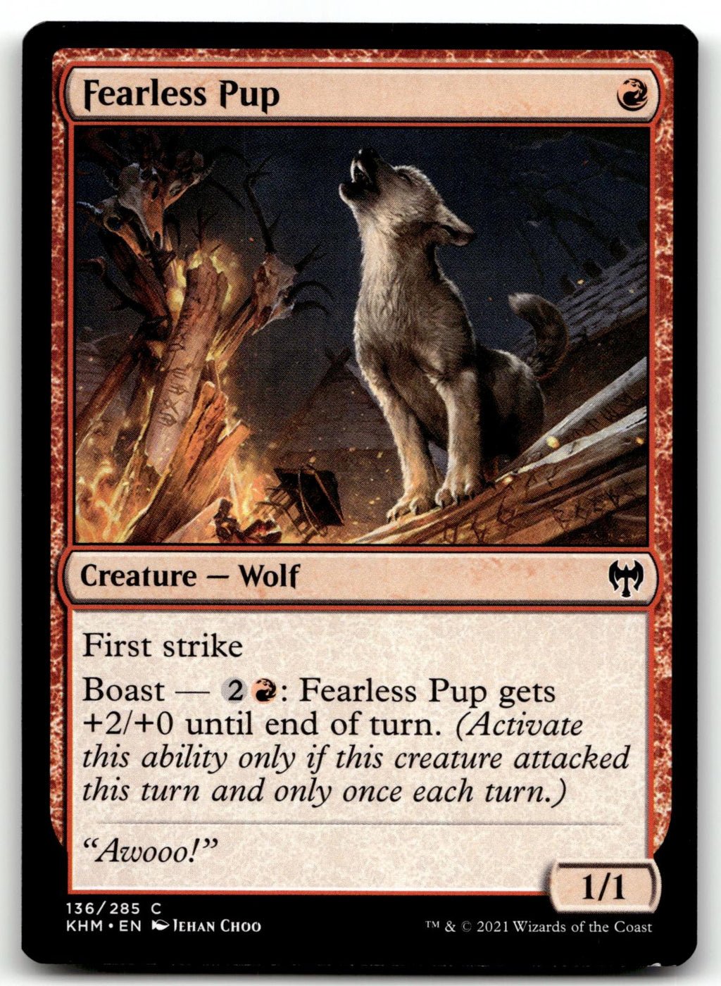 Fearless Pup 136 Common Kaldheim Magic: The Gathering Near Mint
