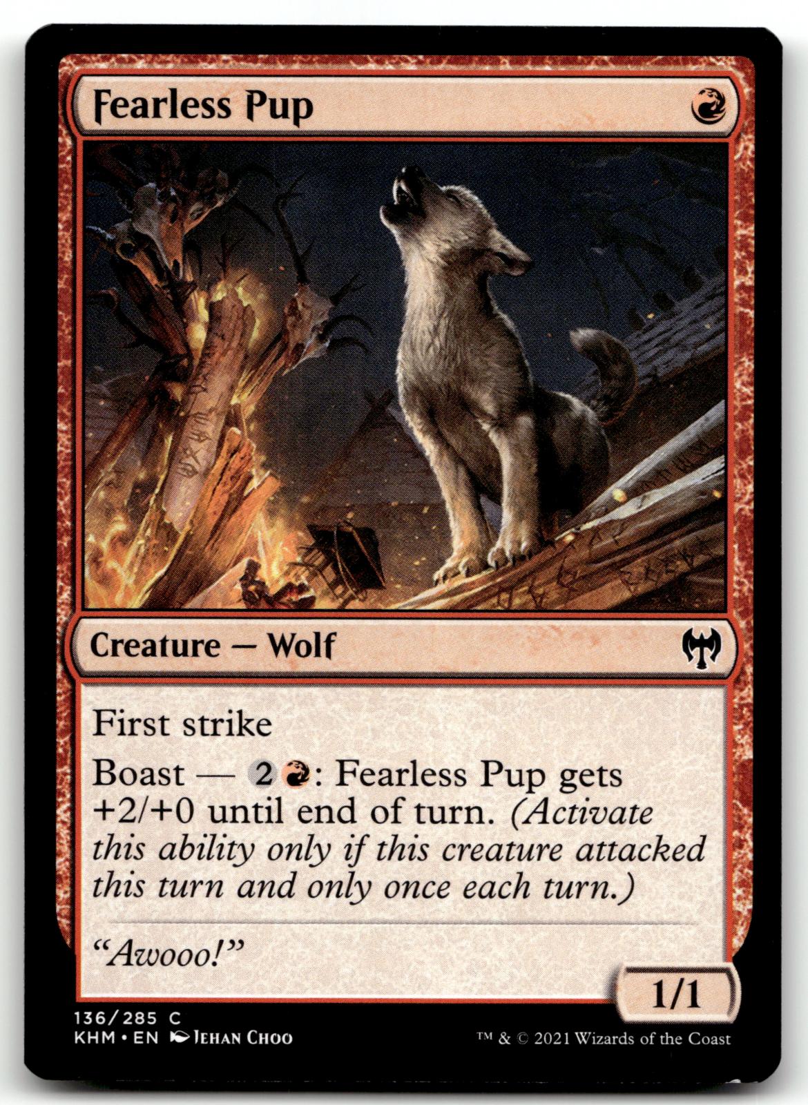 Fearless Pup 136 Common Kaldheim Magic: The Gathering Near Mint
