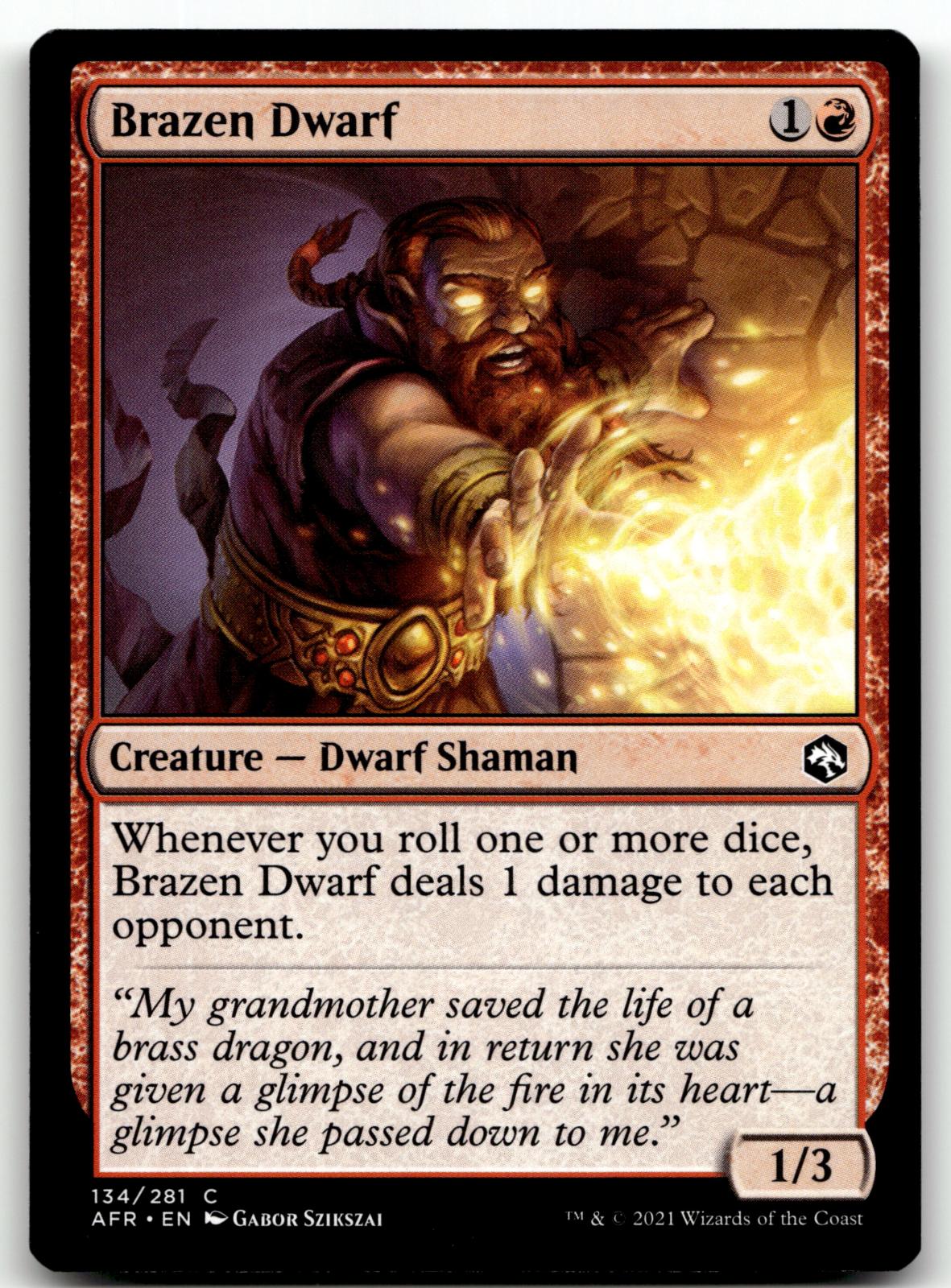 Brazen Dwarf 134 Adventures in the Forgotten Realms Magic: The Gathering NM