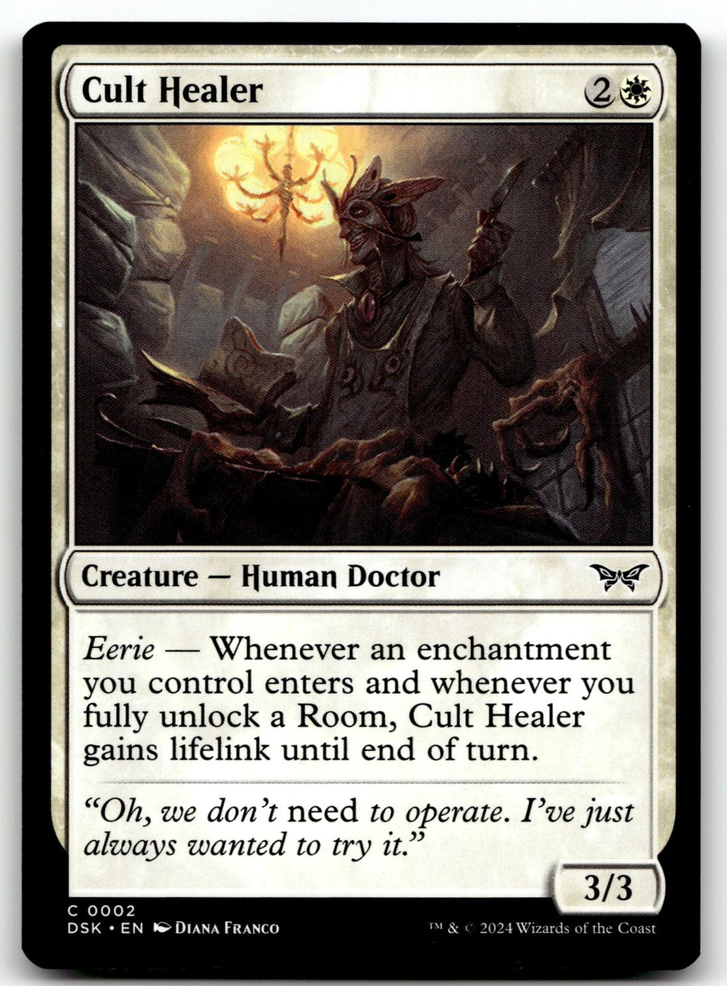 Cult Healer 2 Common Duskmourn: House of Horror Magic: The Gathering Near Mint
