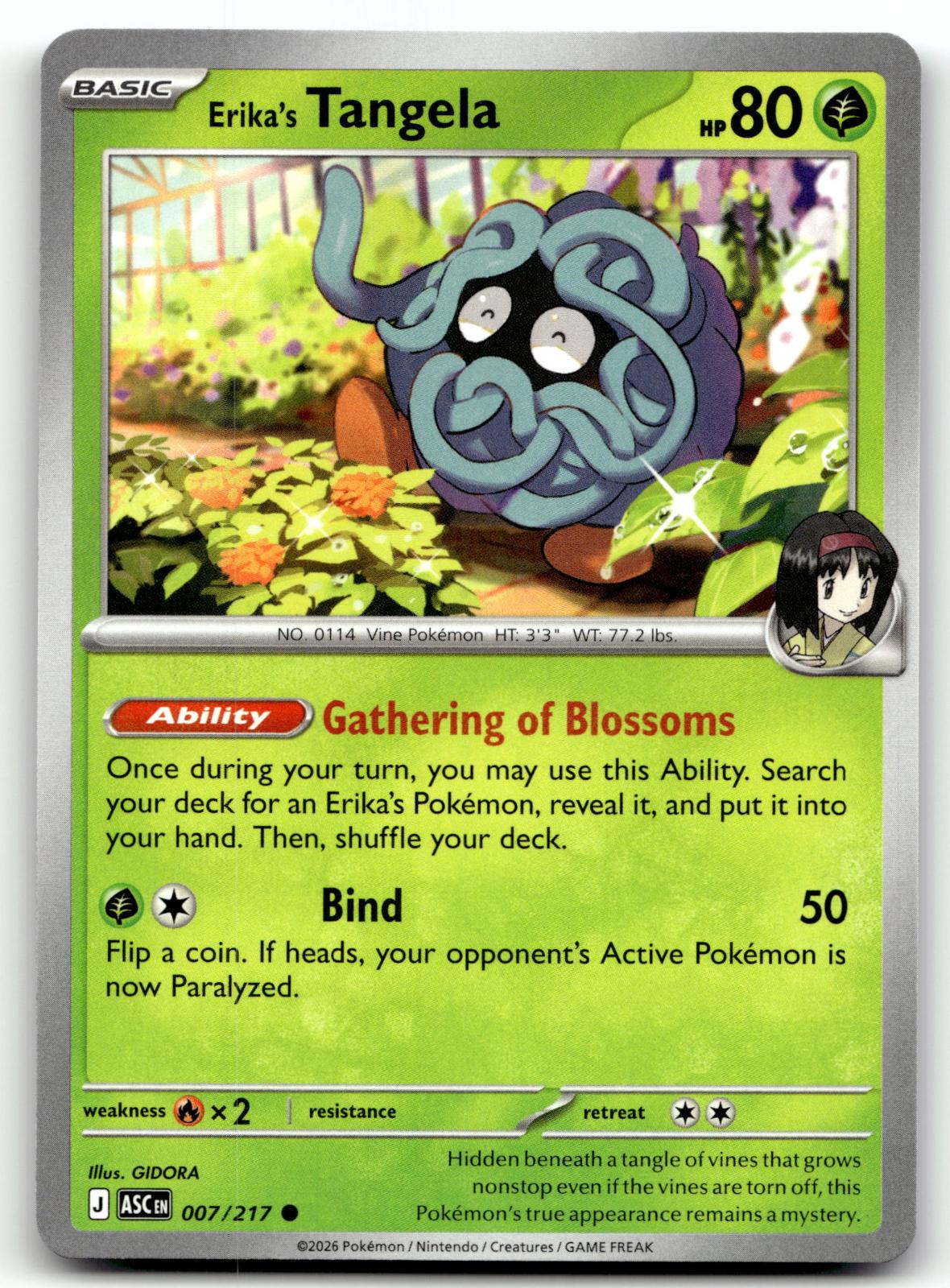 Erika's Tangela 007/217 Common Ascended Heroes Pokemon Near Mint