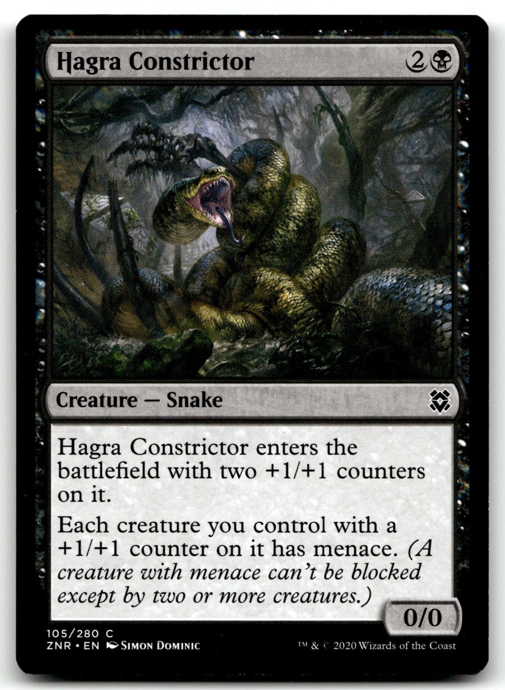 Hagra Constrictor 105 Common Zendikar Rising Magic: The Gathering Near Mint