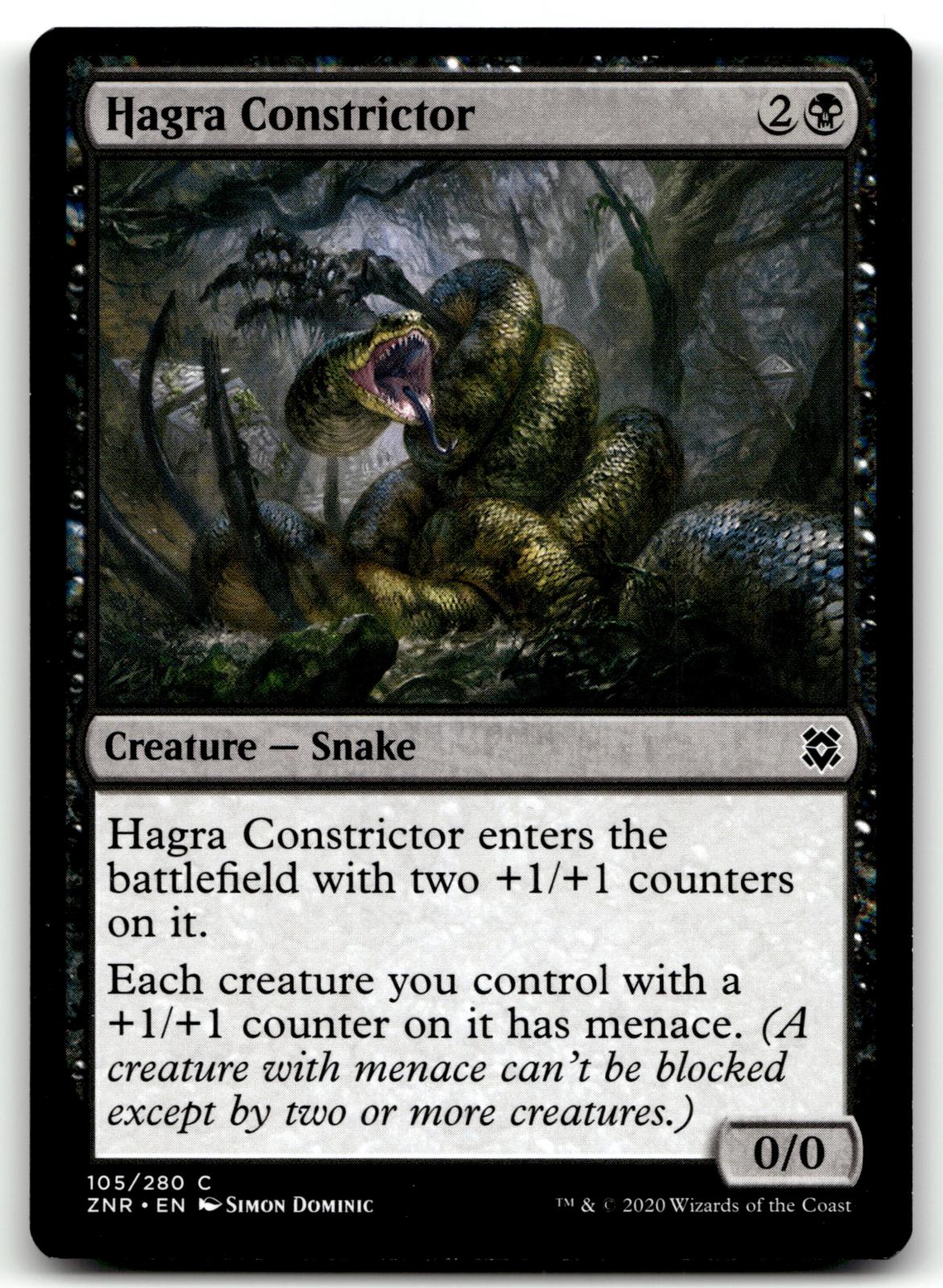 Hagra Constrictor 105 Common Zendikar Rising Magic: The Gathering Near Mint
