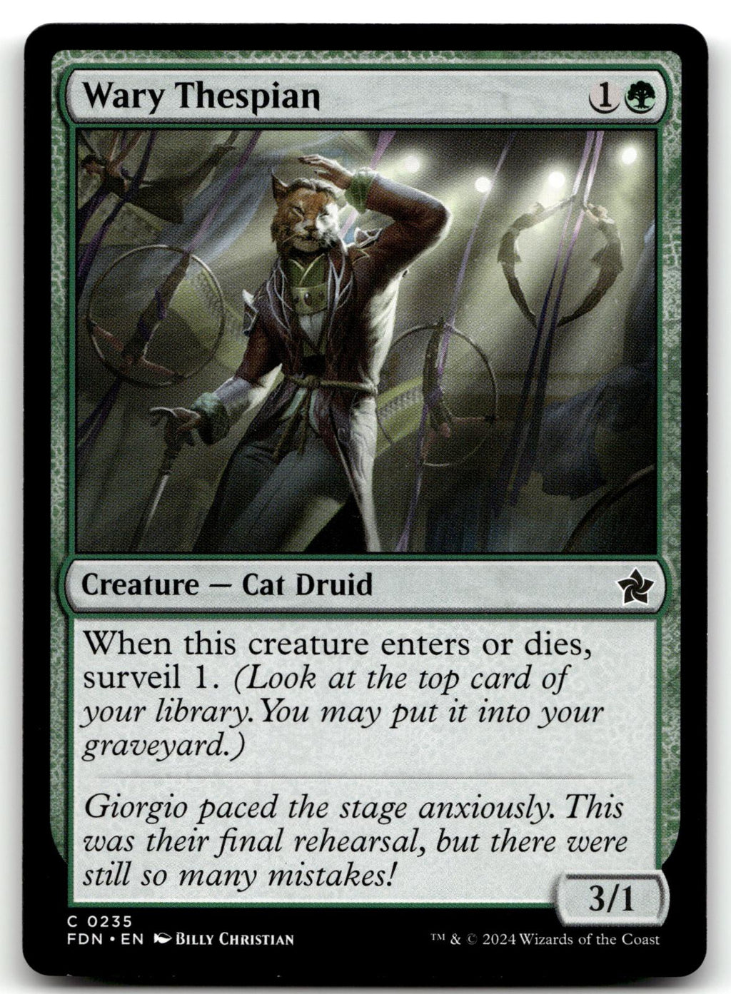 Wary Thespian 235 Common Foundations Magic: The Gathering Near Mint