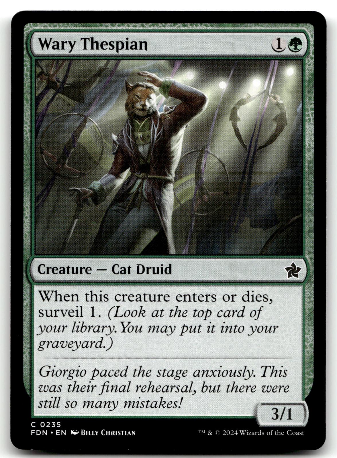 Wary Thespian 235 Common Foundations Magic: The Gathering Near Mint