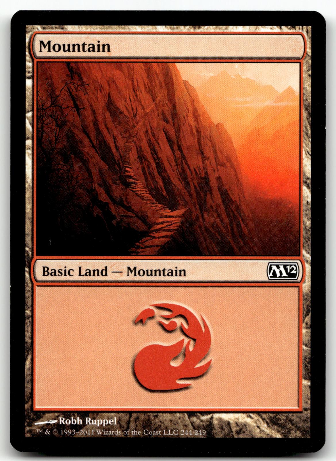 Mountain (244) 244 Land Magic 2012 (M12) Magic: The Gathering Near Mint