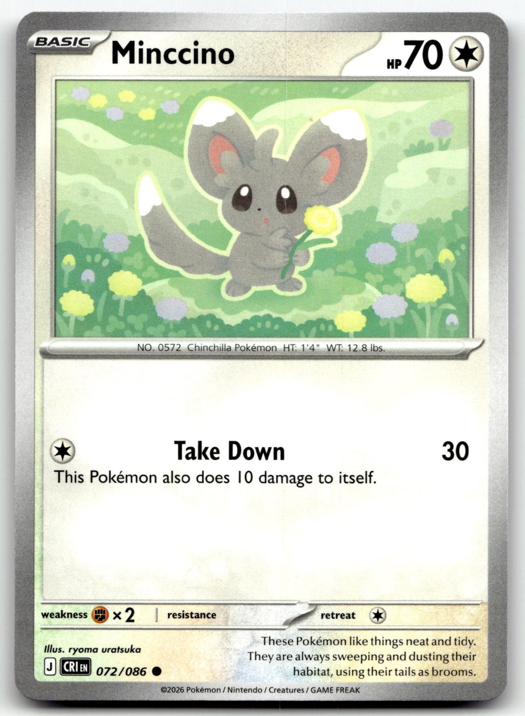 Minccino 072/086 Common Chaos Rising Pokemon Near Mint