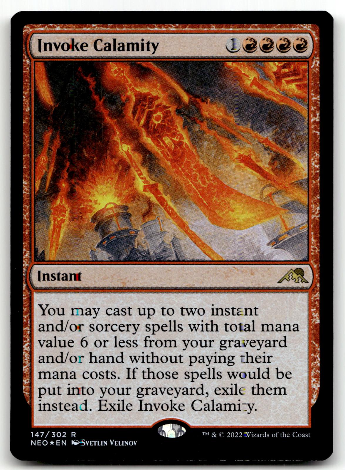 Invoke Calamity 147 Rare Kamigawa: Neon Dynasty Magic: The Gathering Foil NM