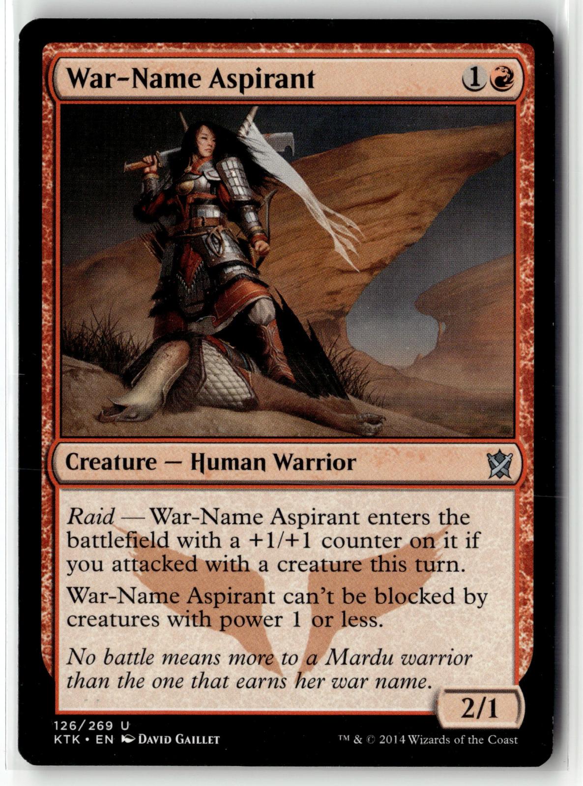 War-Name Aspirant 126 Uncommon Khans of Tarkir Magic: The Gathering Near Mint