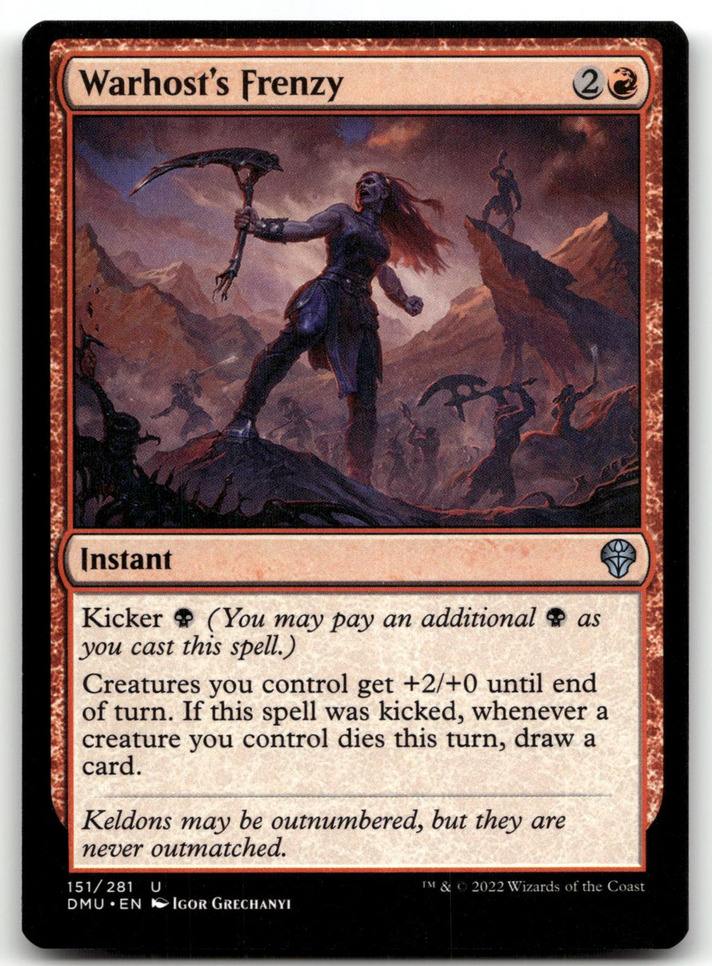 Warhost's Frenzy 151 Uncommon Dominaria United Magic: The Gathering Near Mint