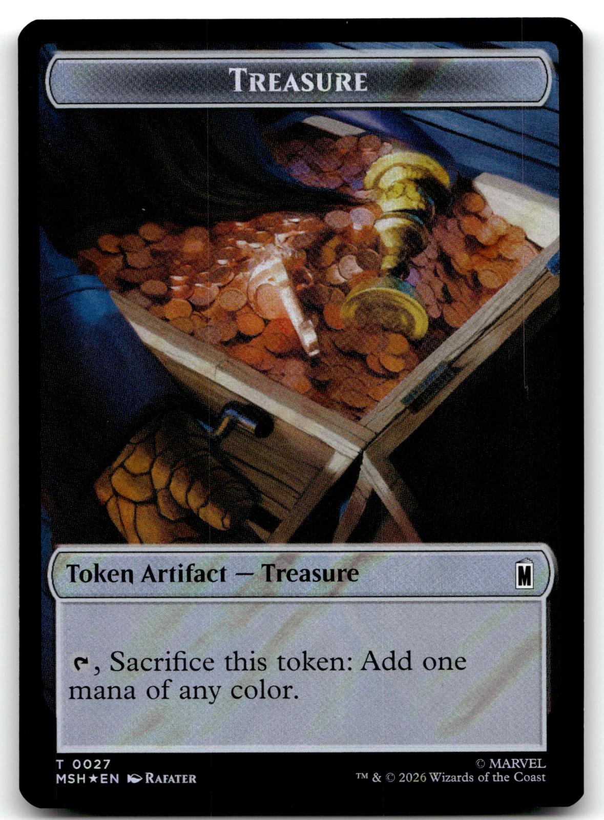 Treasure (027) // Bird (021) Double-Sided Token (Surge Foil) 27 // 21 Holo 