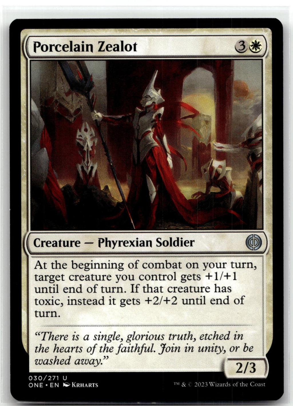 Porcelain Zealot 30 Uncommon Phyrexia: All Will Be One Magic: The Gathering NM