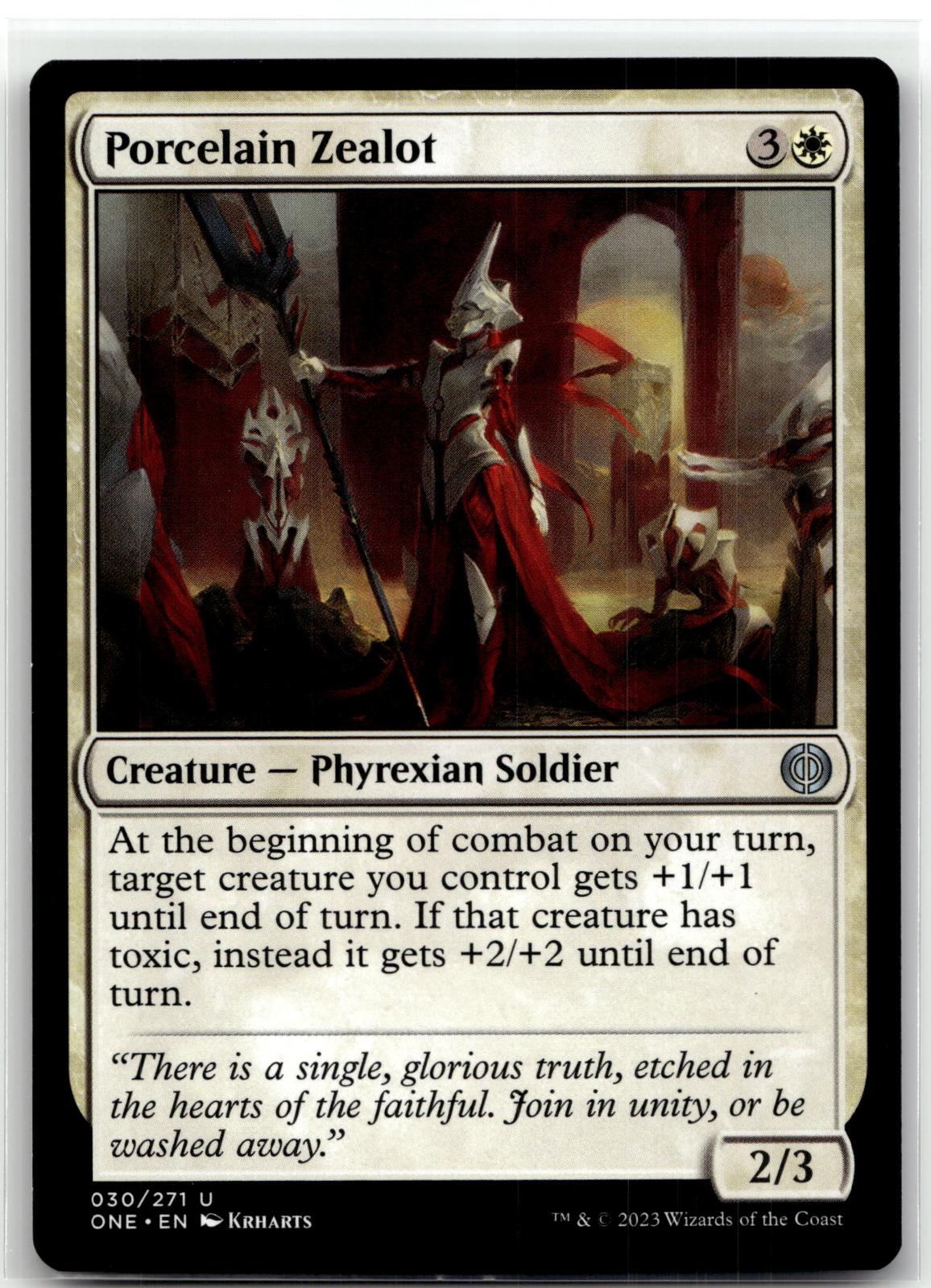 Porcelain Zealot 30 Uncommon Phyrexia: All Will Be One Magic: The Gathering NM