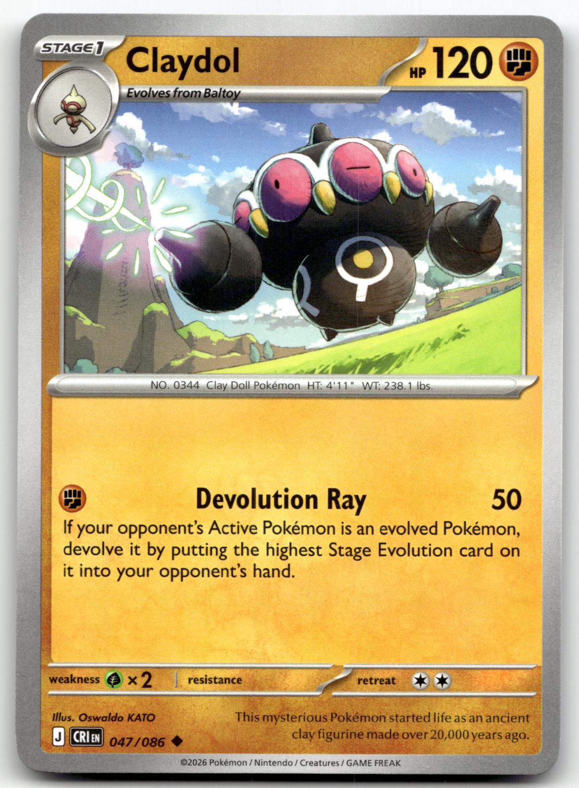 Claydol 047/086 Uncommon Chaos Rising Pokemon Near Mint