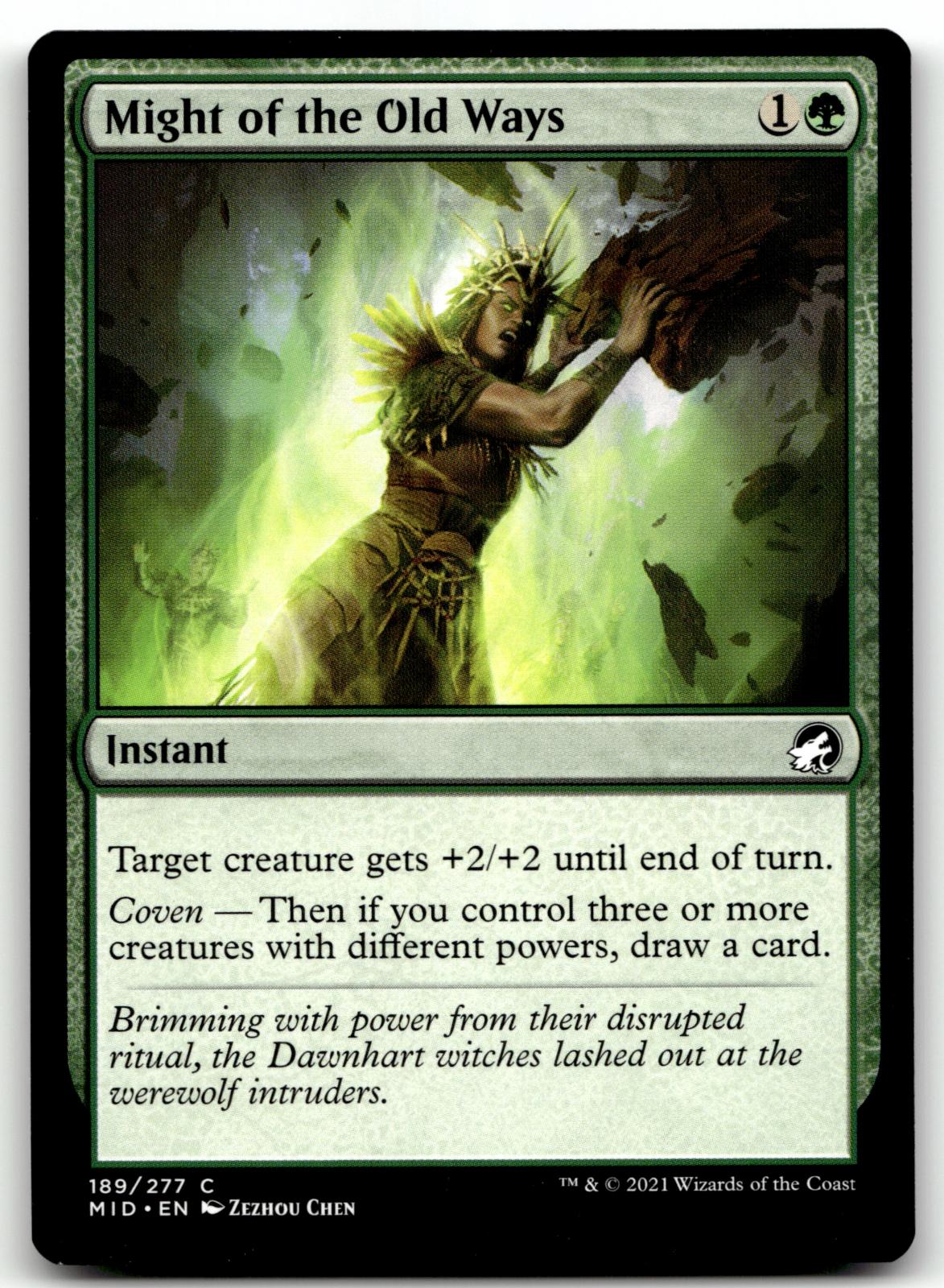 Might of the Old Ways 189 Innistrad: Midnight Hunt Magic: The Gathering NM