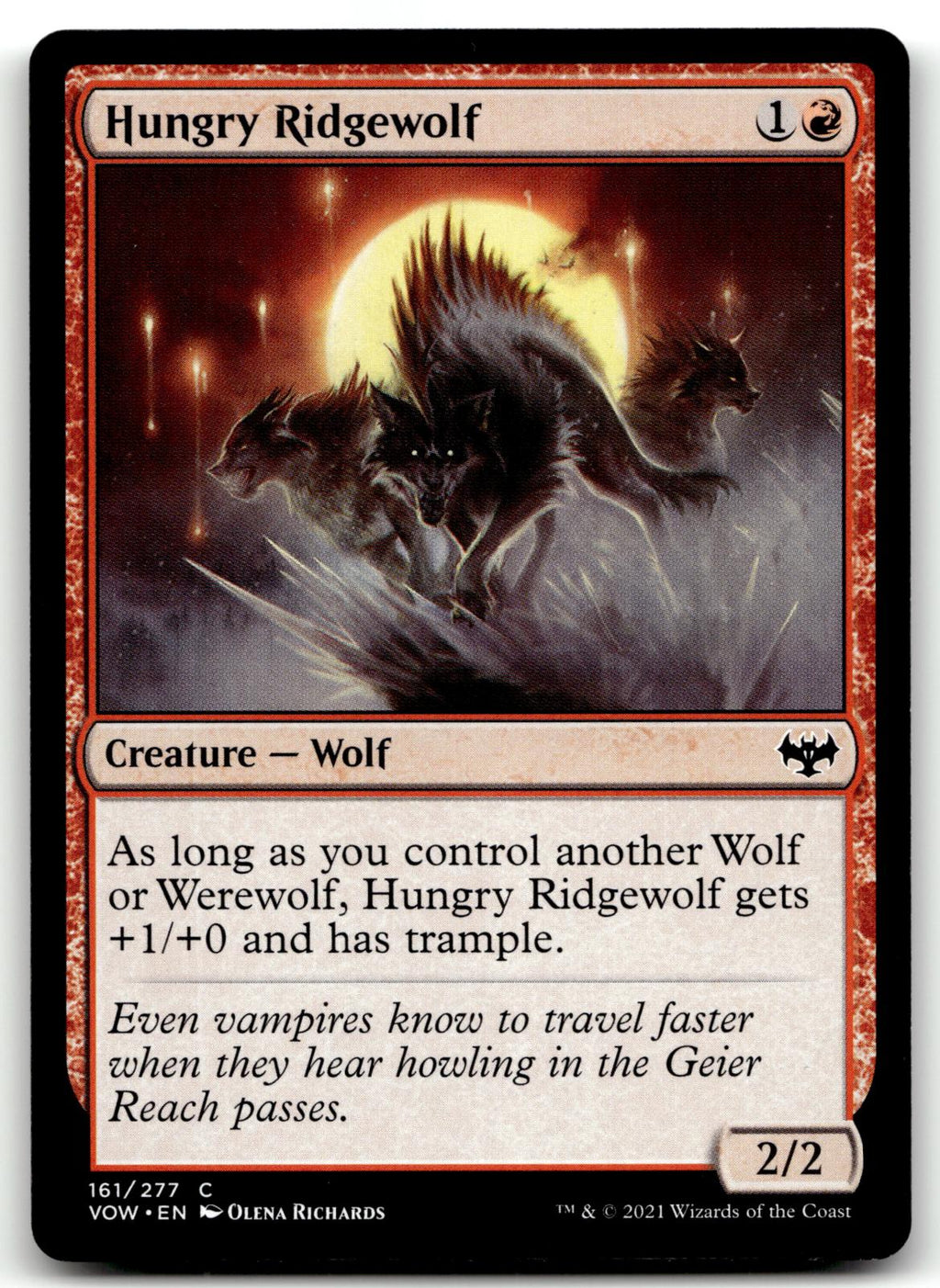 Hungry Ridgewolf 161 Common Innistrad: Crimson Vow Magic: The Gathering NM