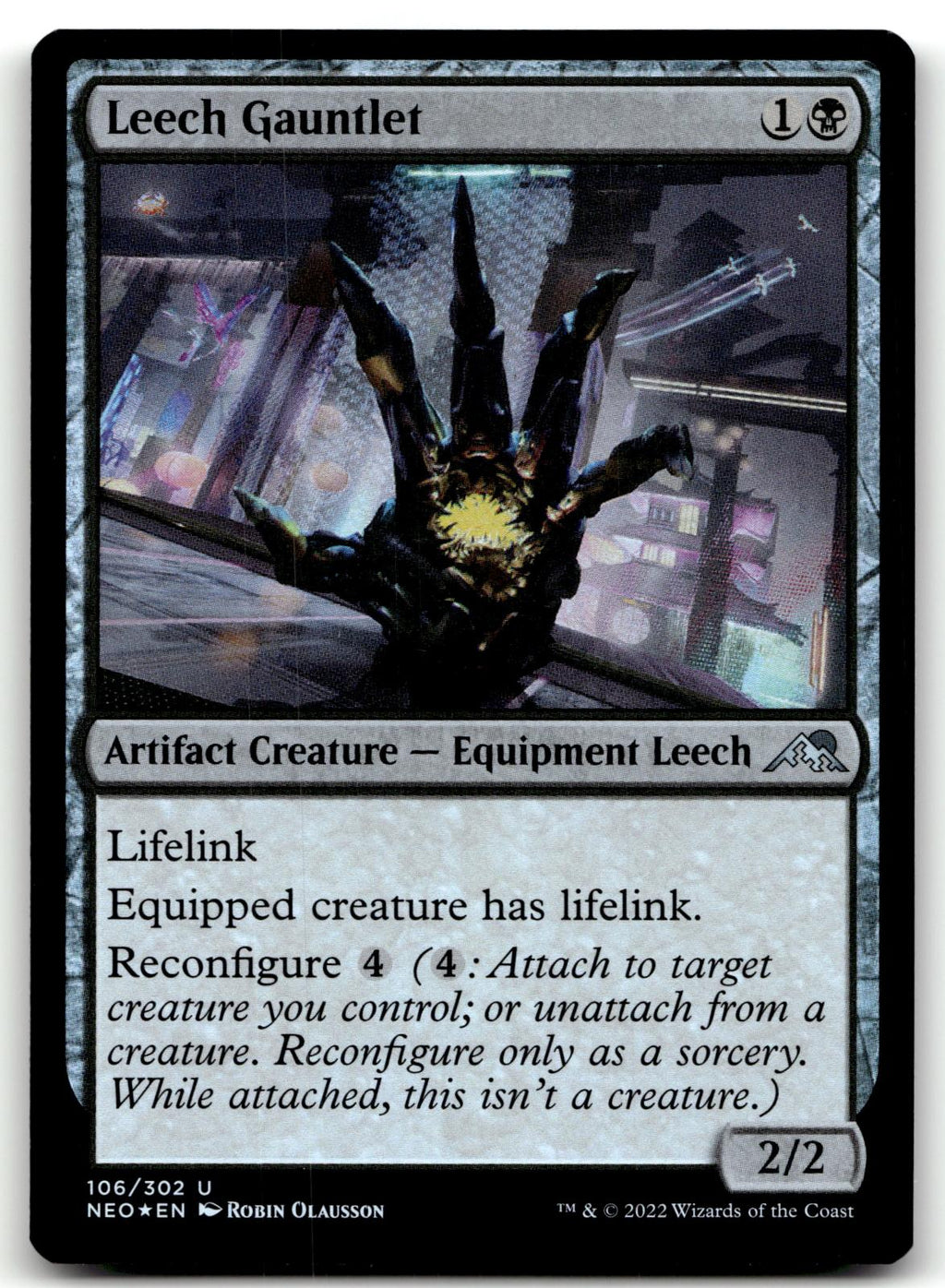 Leech Gauntlet 106 Uncommon Kamigawa: Neon Dynasty Magic: The Gathering Foil NM