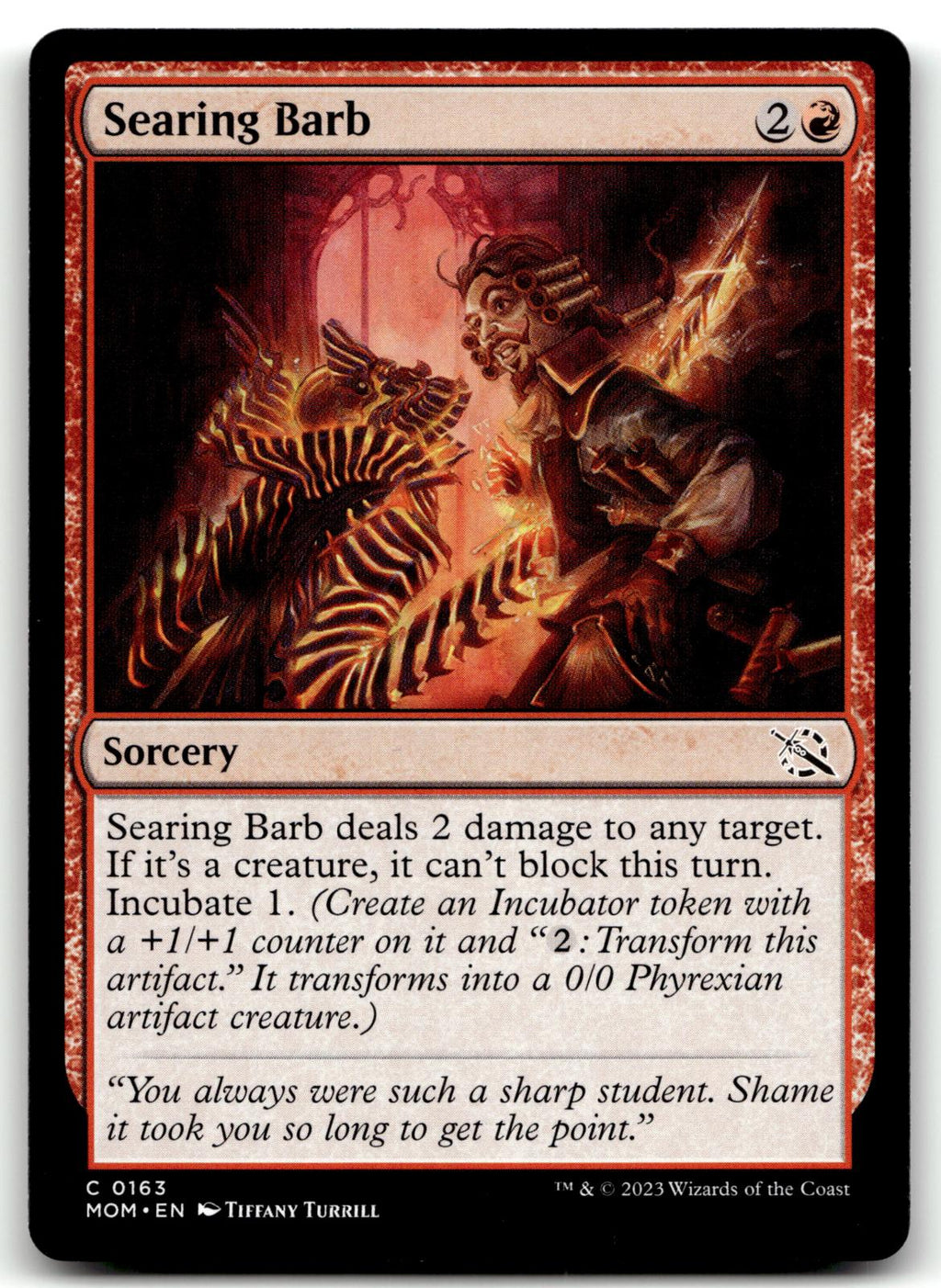Searing Barb 163 Common March of the Machine Magic: The Gathering Near Mint