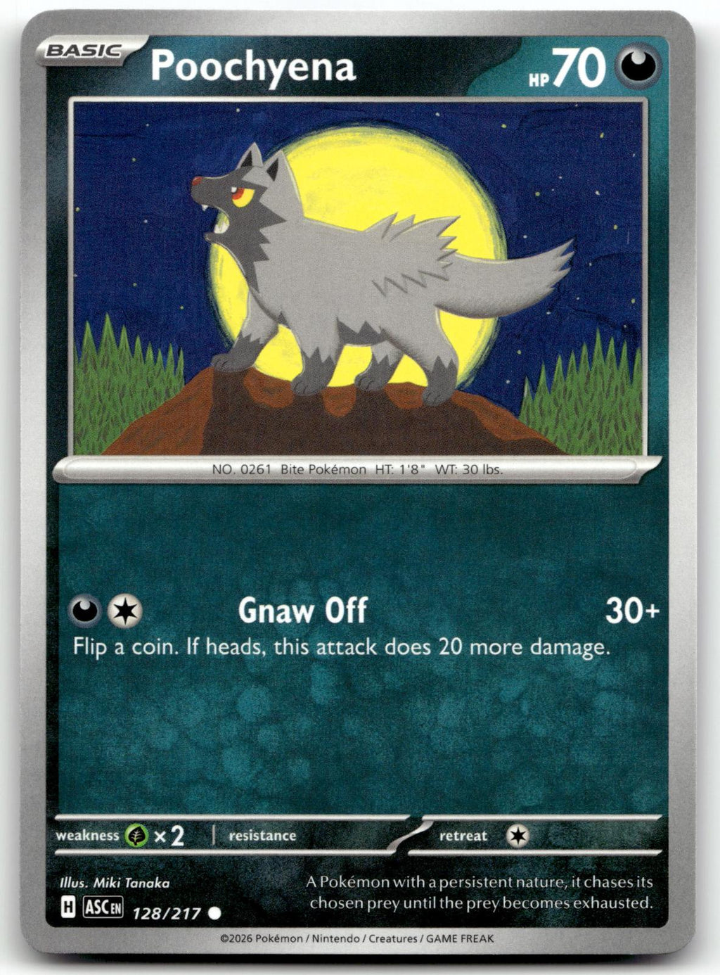 Poochyena 128/217 Common Ascended Heroes Pokemon Near Mint