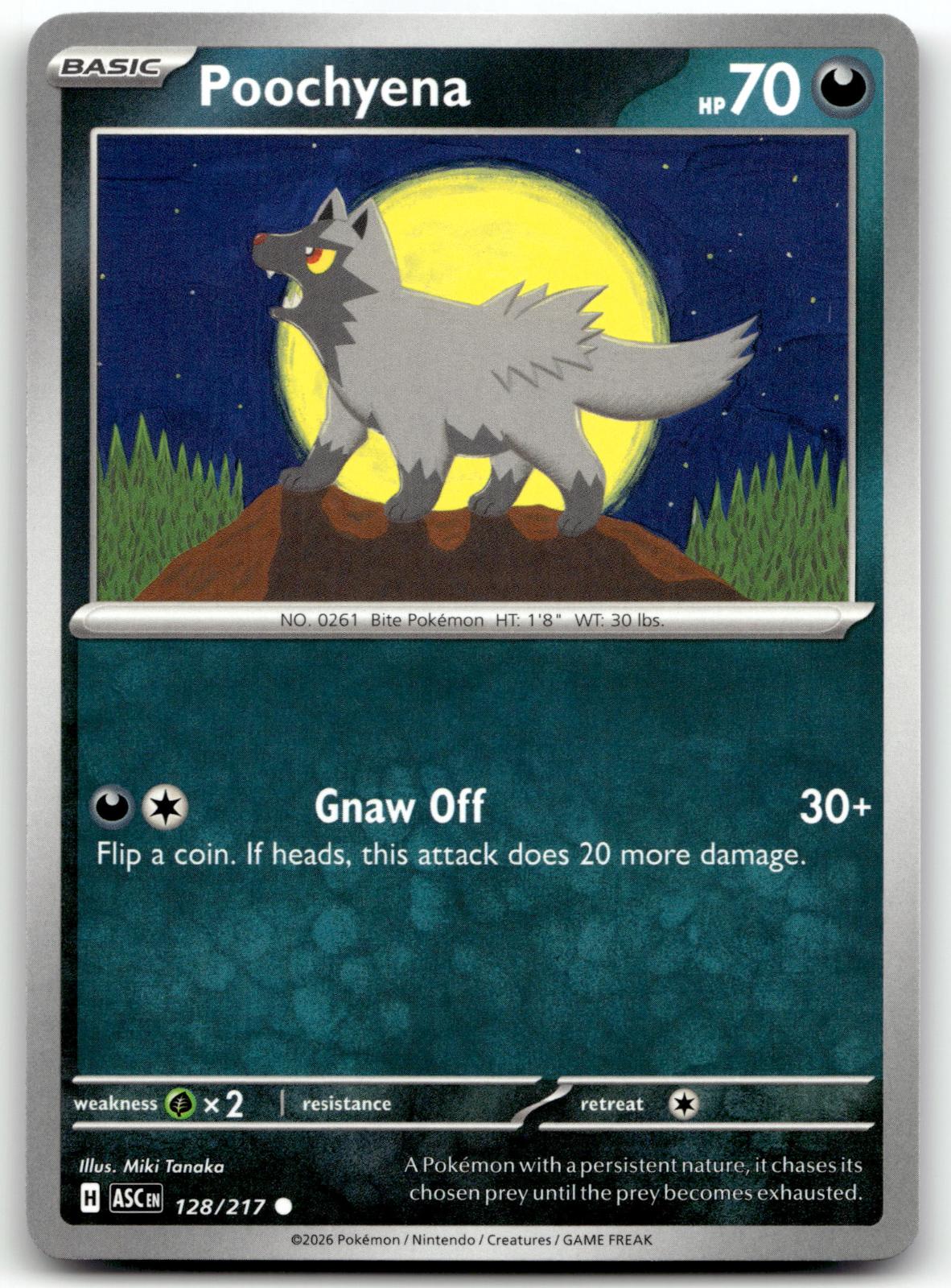 Poochyena 128/217 Common Ascended Heroes Pokemon Near Mint