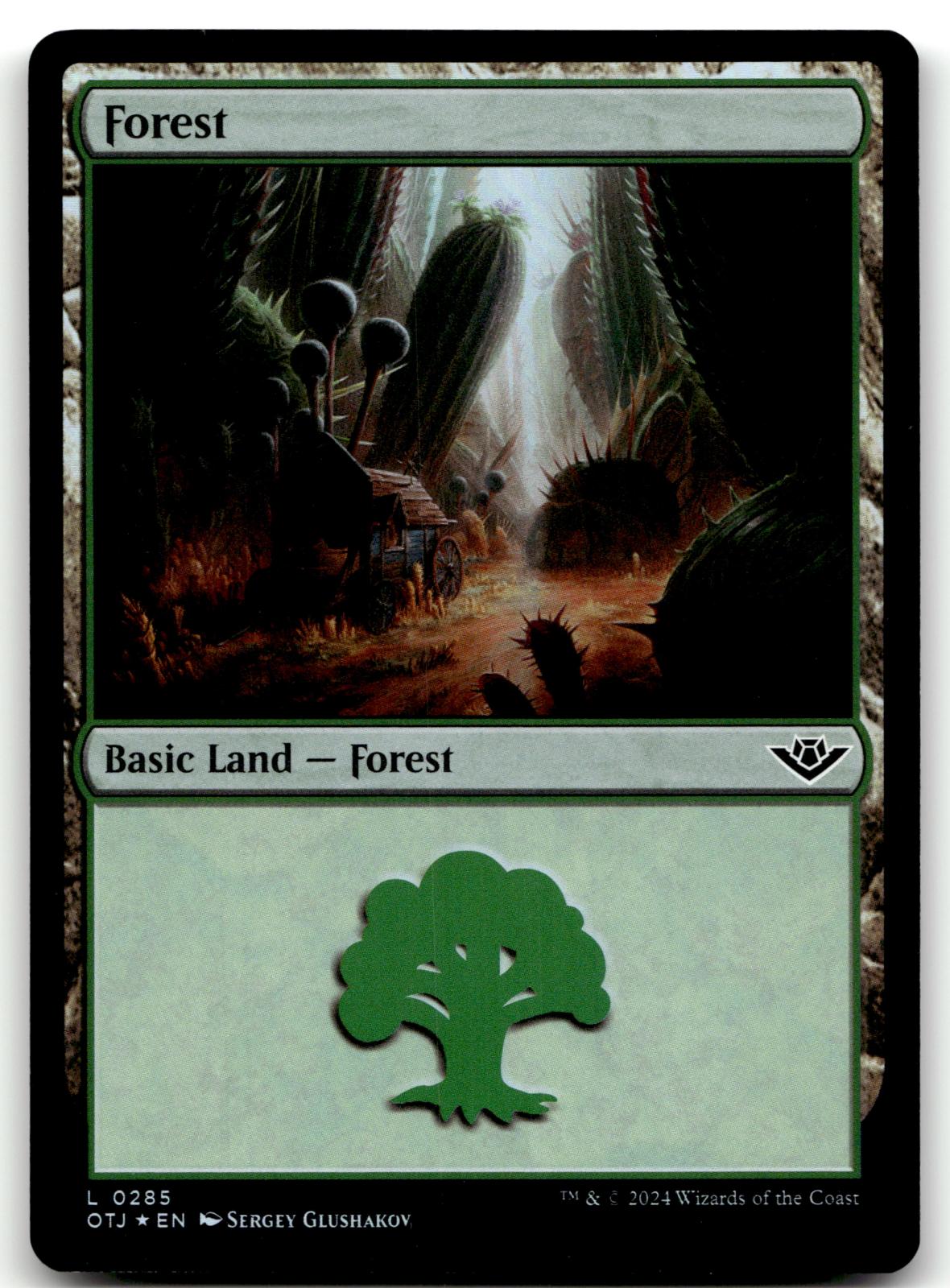 Forest (0285) 285 Land Outlaws of Thunder Junction Magic: The Gathering Foil NM