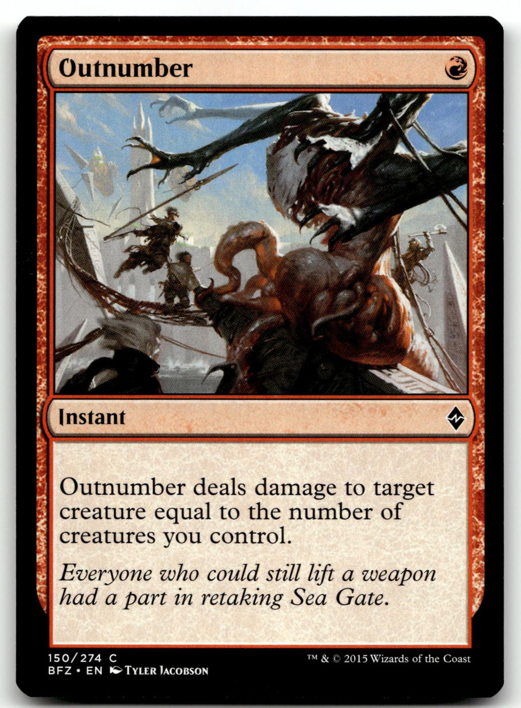 Outnumber 150 Common Battle for Zendikar Magic: The Gathering Near Mint