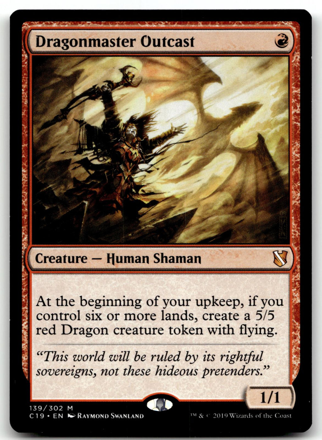 Dragonmaster Outcast 139 Mythic Commander 2019 Magic: The Gathering Near Mint