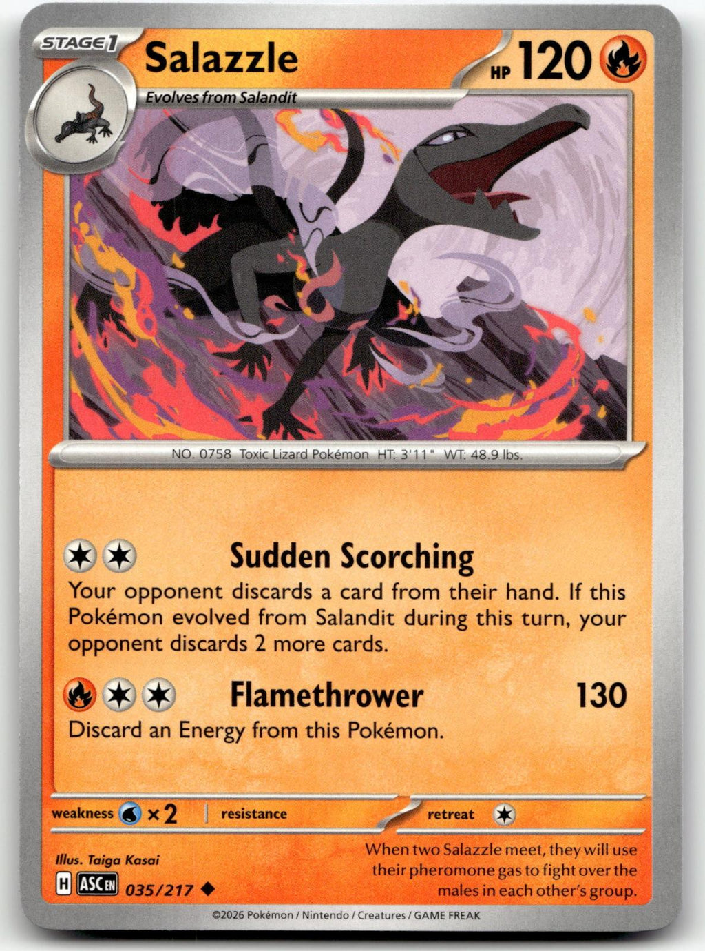 Salazzle 035/217 Uncommon Ascended Heroes Pokemon Near Mint