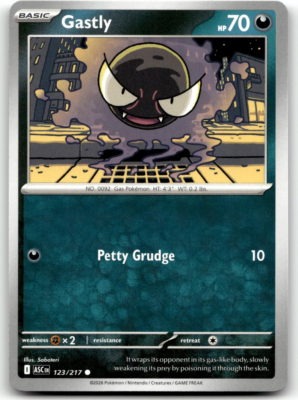 Gastly 123/217 Common Ascended Heroes Pokemon Near Mint