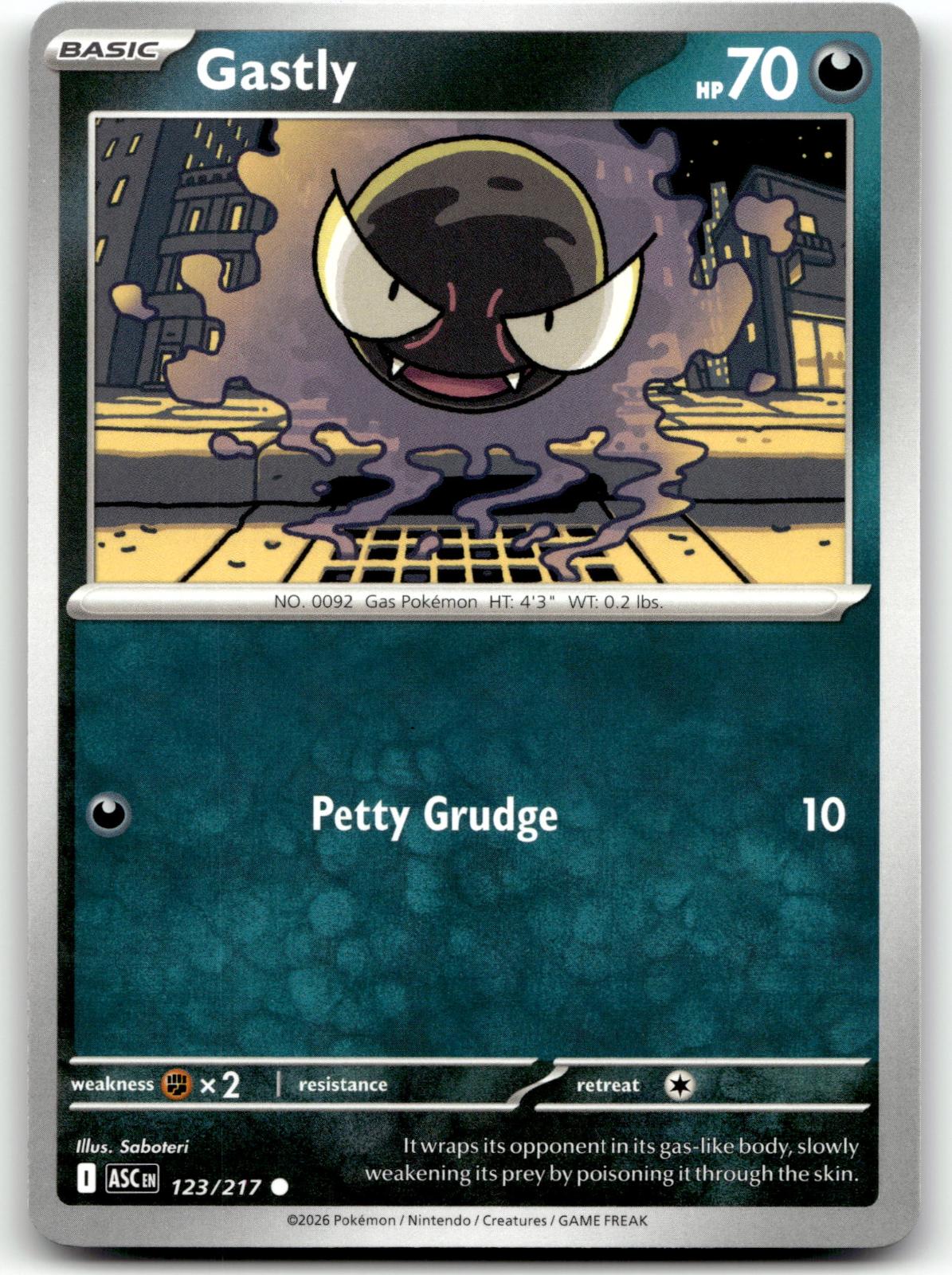 Gastly 123/217 Common Ascended Heroes Pokemon Near Mint