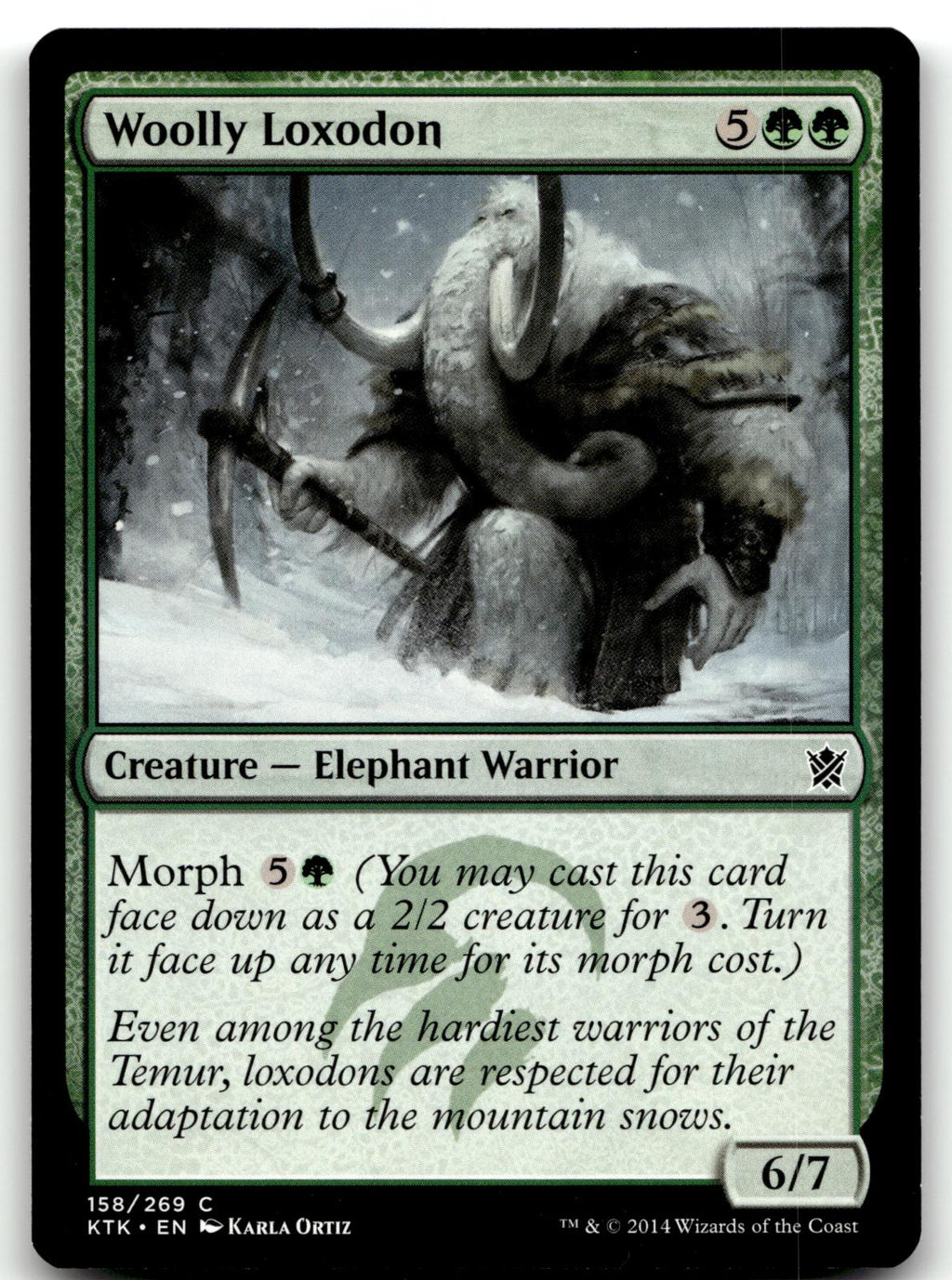 Woolly Loxodon 158 Common Khans of Tarkir Magic: The Gathering Near Mint