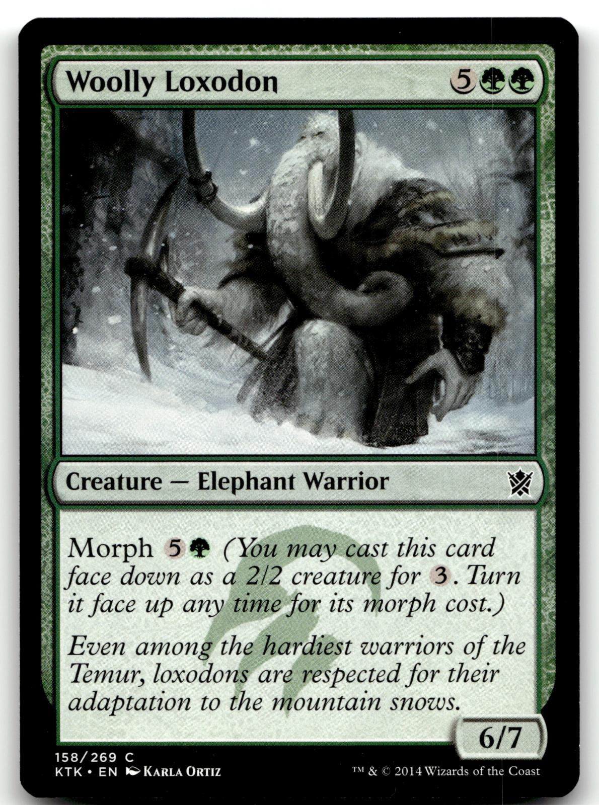 Woolly Loxodon 158 Common Khans of Tarkir Magic: The Gathering Near Mint