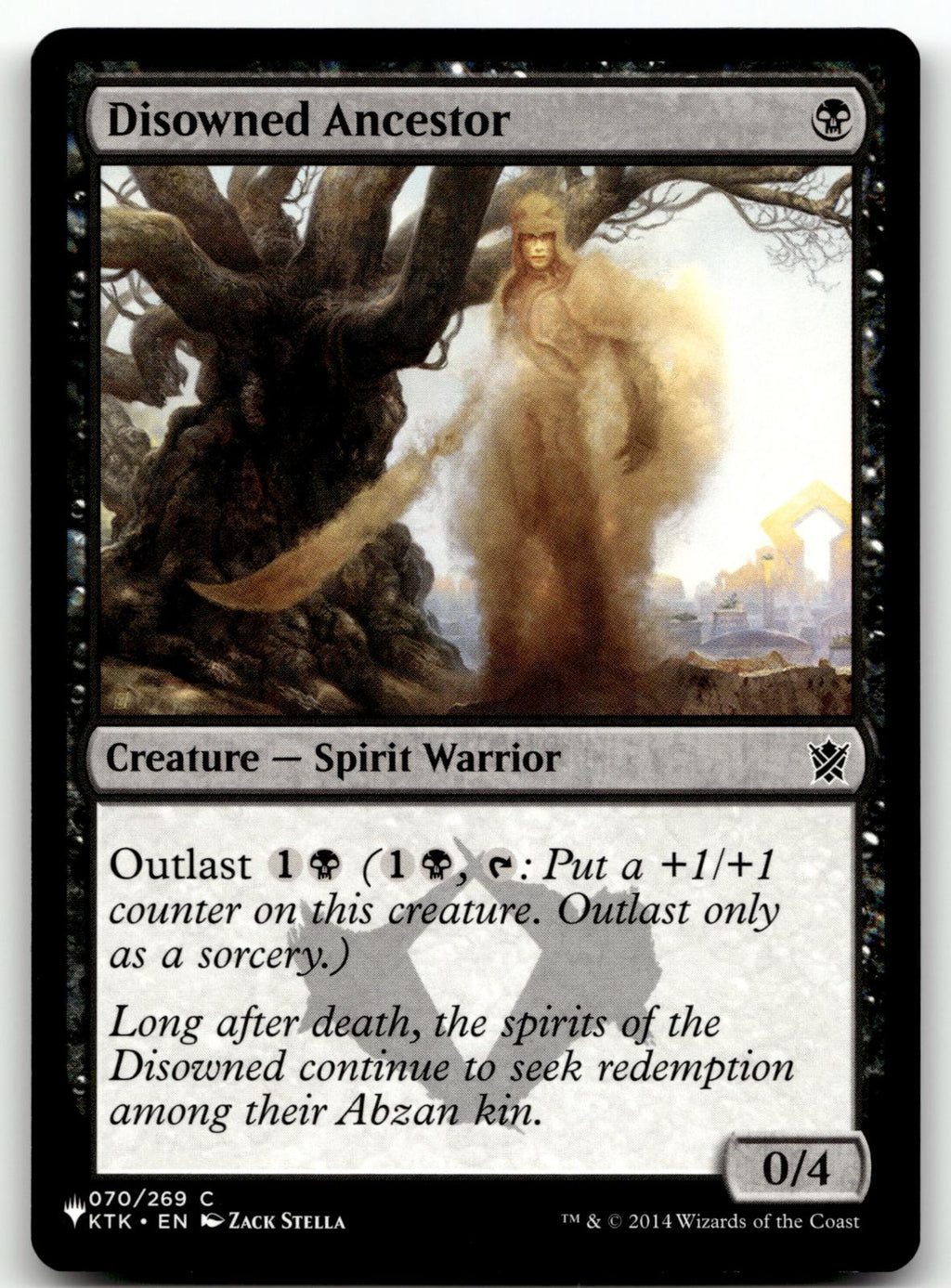 Disowned Ancestor 70 Common Khans of Tarkir Magic: The Gathering Near Mint