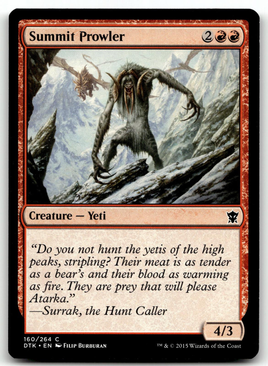 Summit Prowler 160 Common Dragons of Tarkir Magic: The Gathering Near Mint