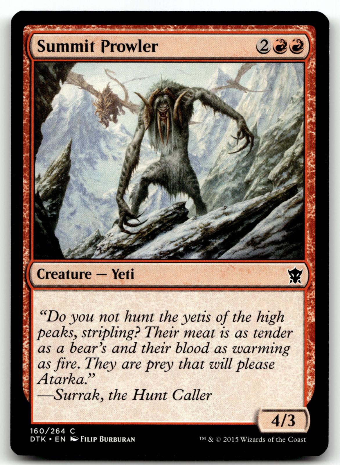 Summit Prowler 160 Common Dragons of Tarkir Magic: The Gathering Near Mint