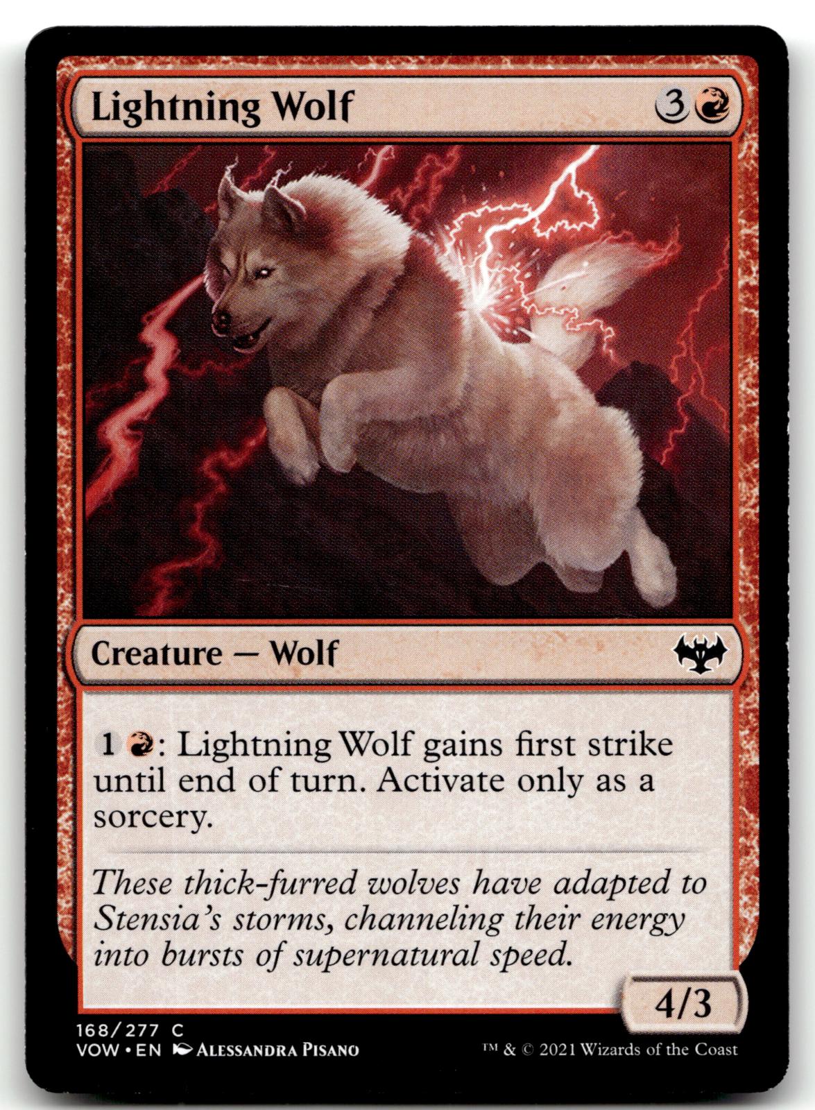 Lightning Wolf 168 Common Innistrad: Crimson Vow Magic: The Gathering Near Mint