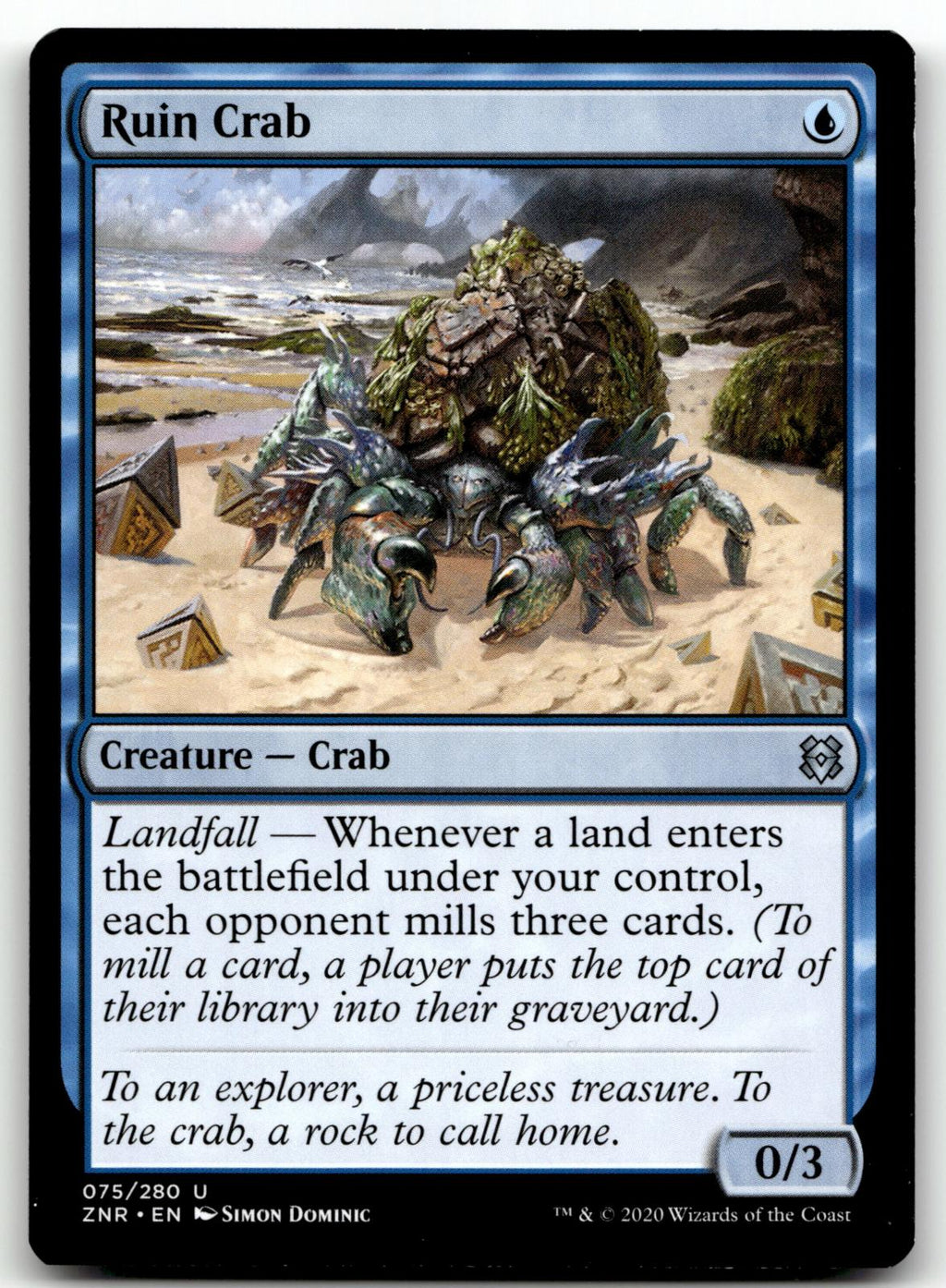 Ruin Crab 75 Uncommon Zendikar Rising Magic: The Gathering Near Mint