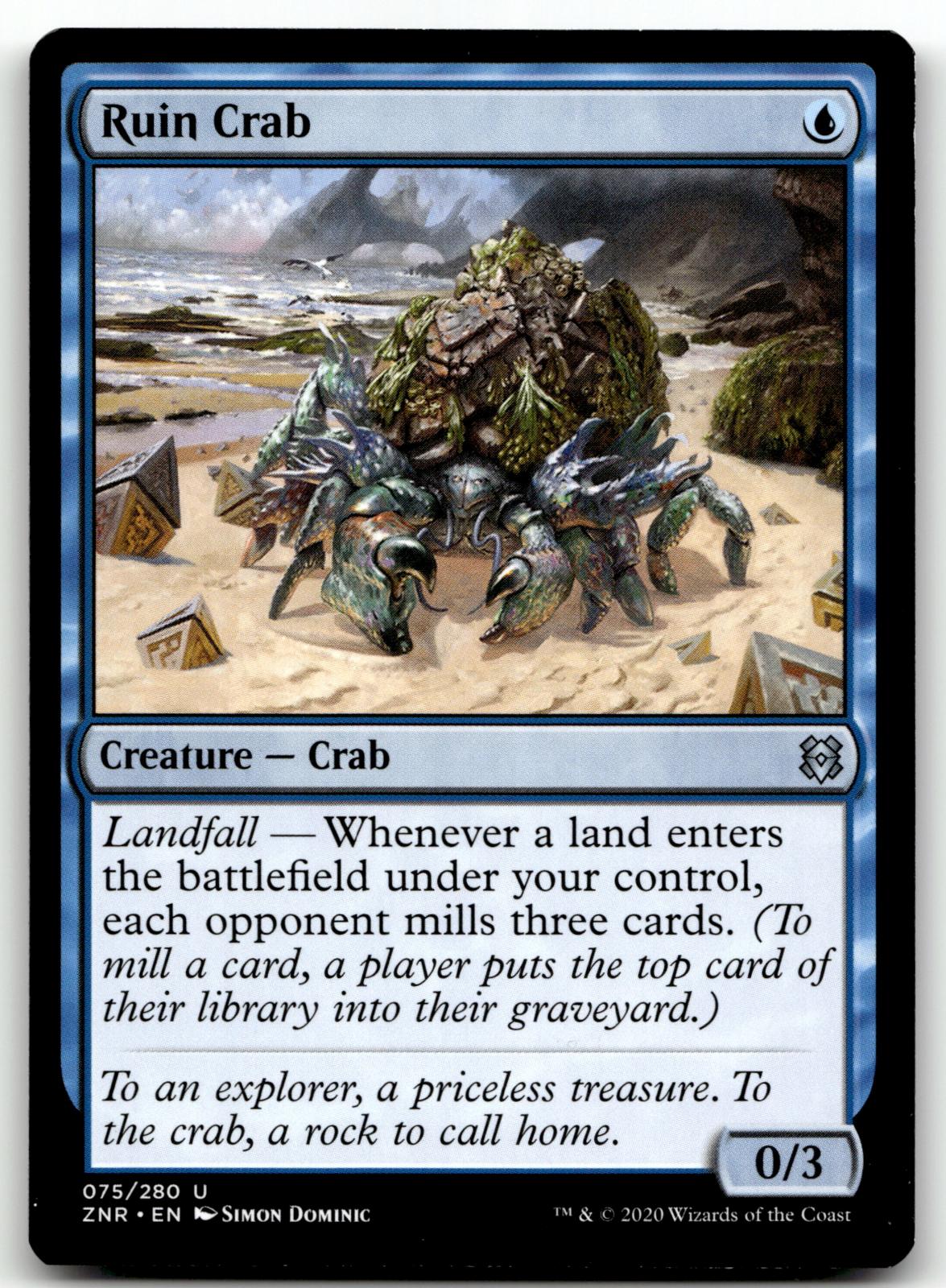 Ruin Crab 75 Uncommon Zendikar Rising Magic: The Gathering Near Mint