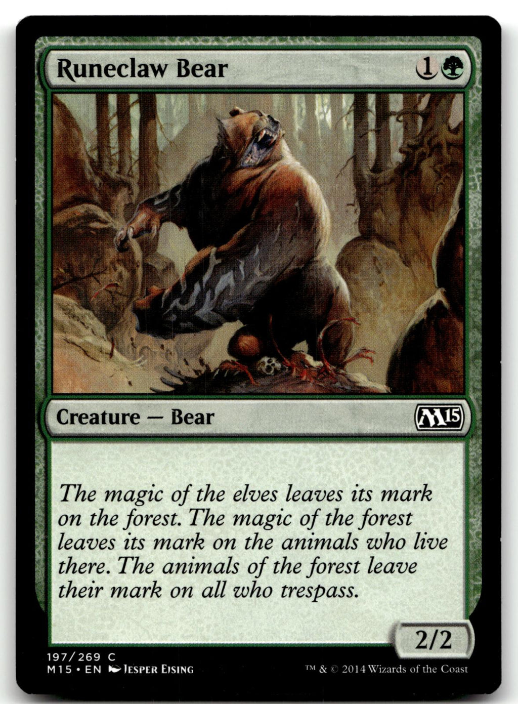 Runeclaw Bear 197 Common Magic 2015 (M15) Magic: The Gathering Near Mint