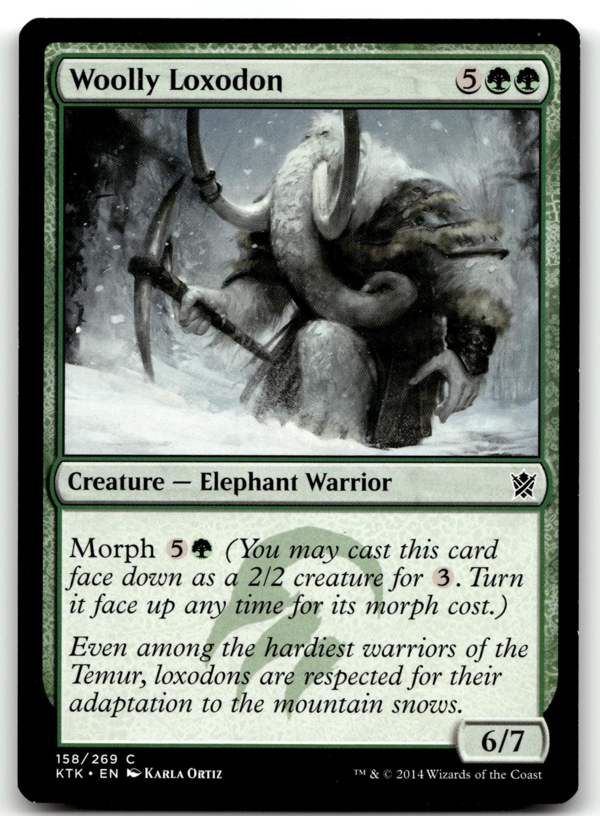 Woolly Loxodon 158 Common Khans of Tarkir Magic: The Gathering Near Mint