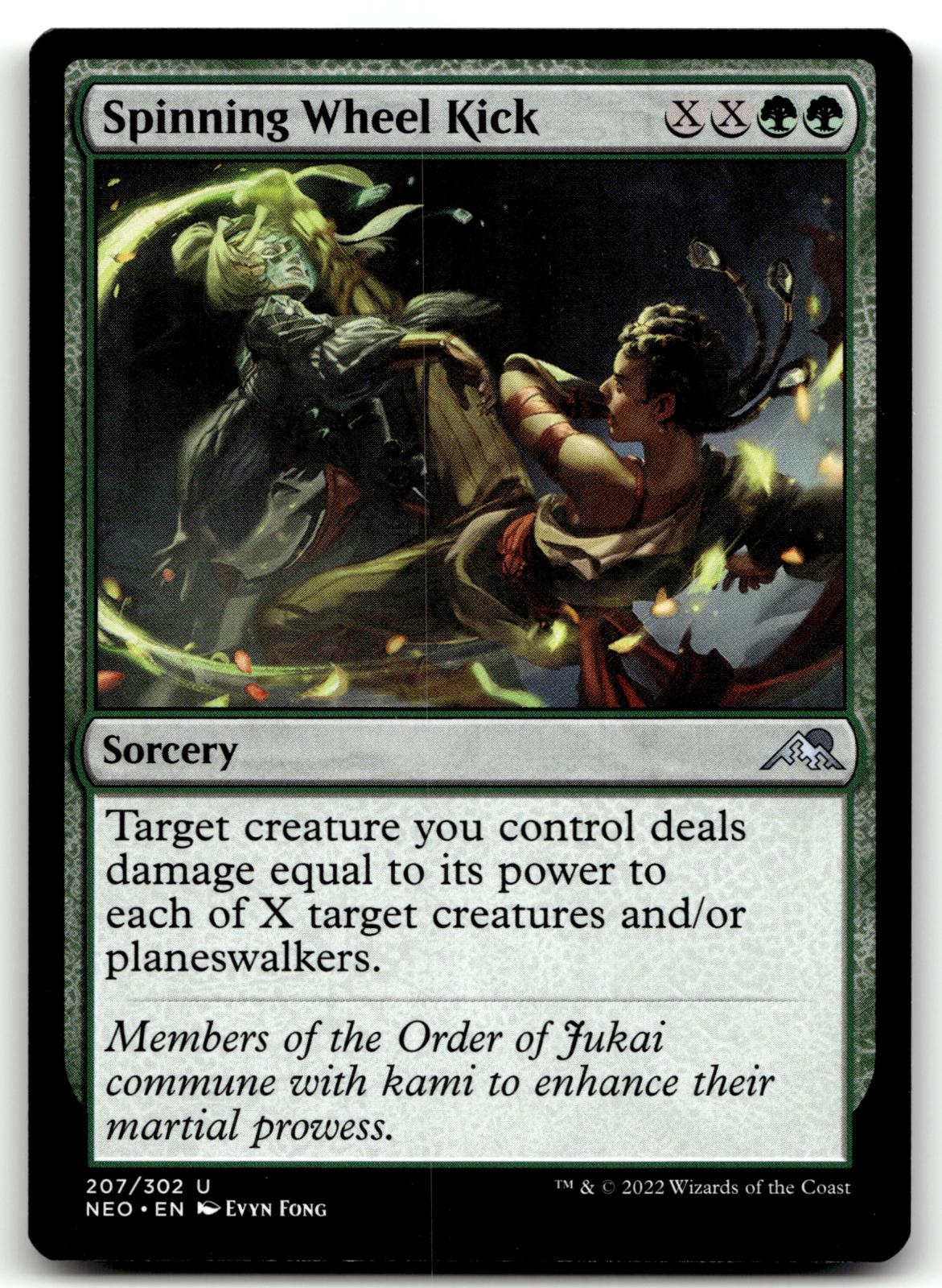 Spinning Wheel Kick 207 Uncommon Kamigawa: Neon Dynasty Magic: The Gathering NM