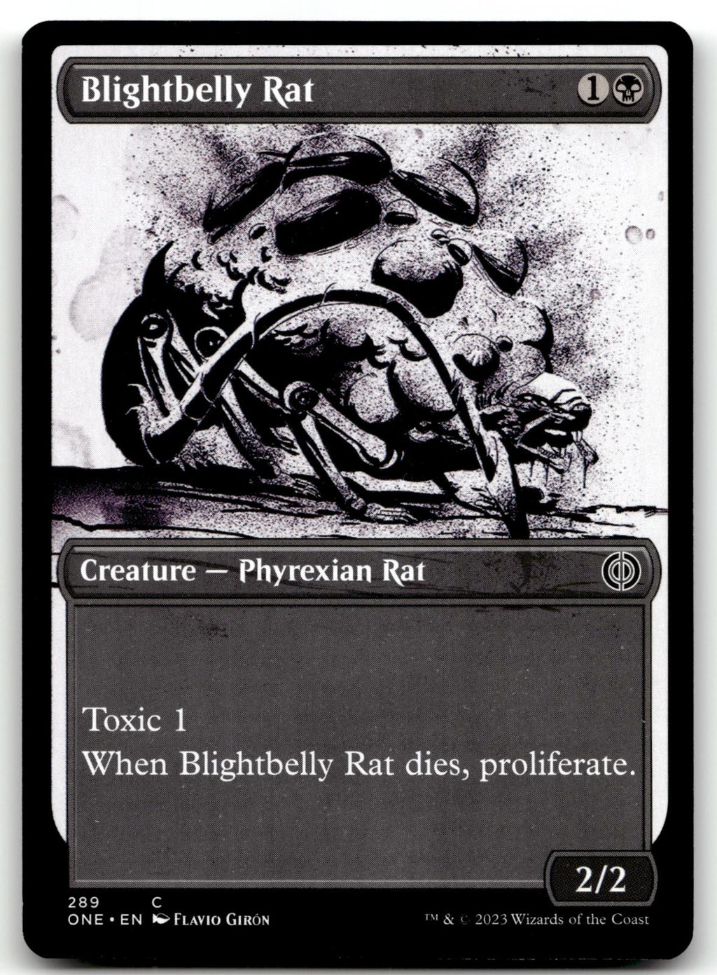 Blightbelly Rat (Showcase) 289 Phyrexia: All Will Be One Magic: The Gathering NM
