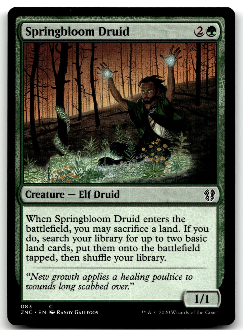 Springbloom Druid 83 Common Commander: Zendikar Rising Magic: The Gathering NM