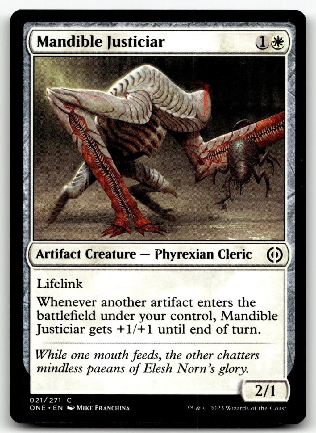Mandible Justiciar 21 Common Phyrexia: All Will Be One Magic: The Gathering NM